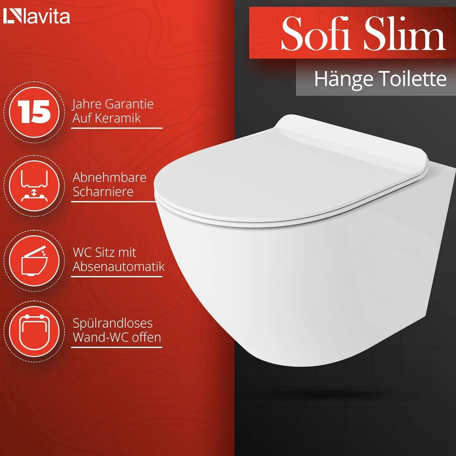 Grohe Elemento zestaw WC: piastra a leva cromata, lavabo Sofi bez obrzeża, sedile WC z cichym domykiem, wspornik ścienny