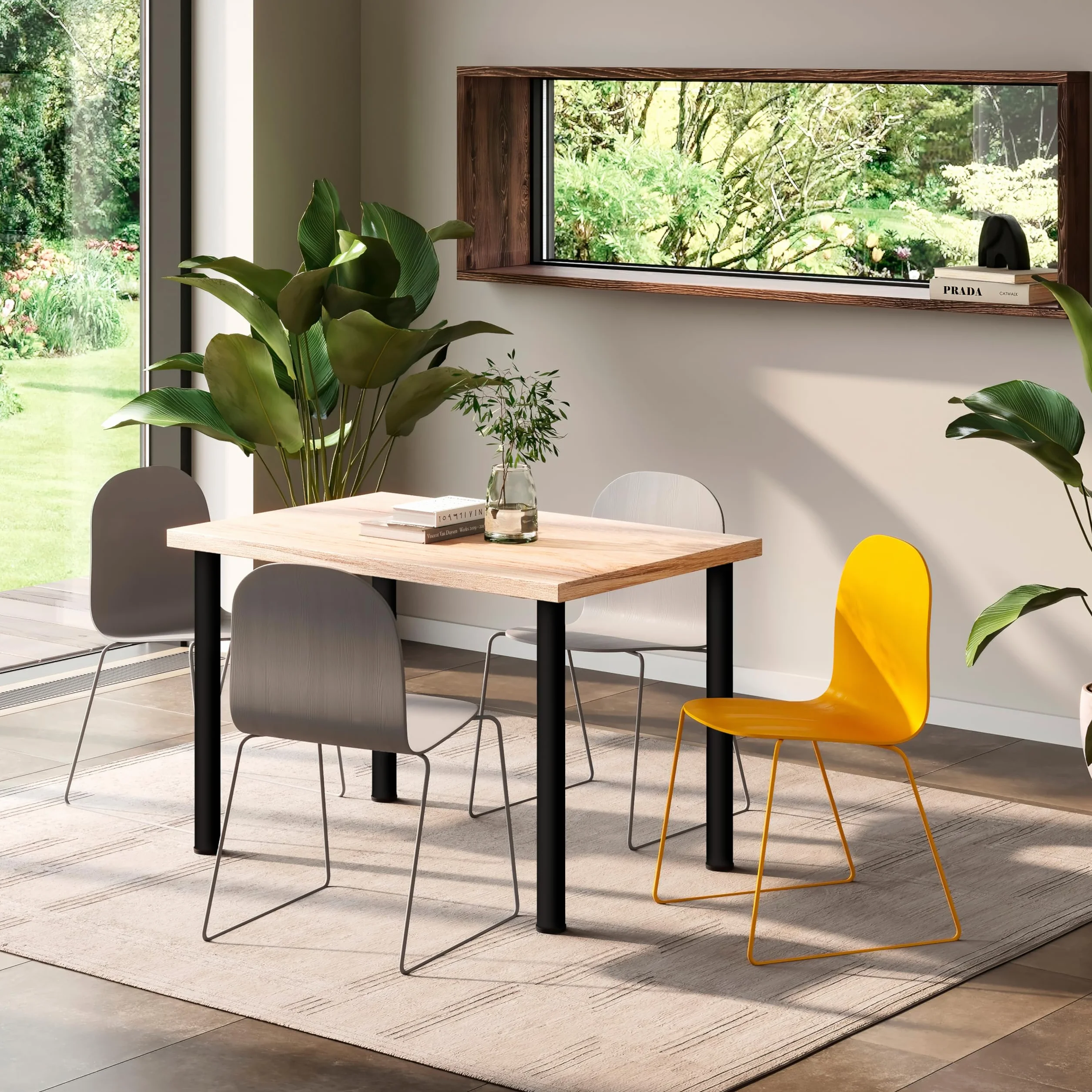 Emuca Gambe regolabili per tavolo acciaio Ø60x710mm altezza regolabile 710-730mm nero kit 4 piedi