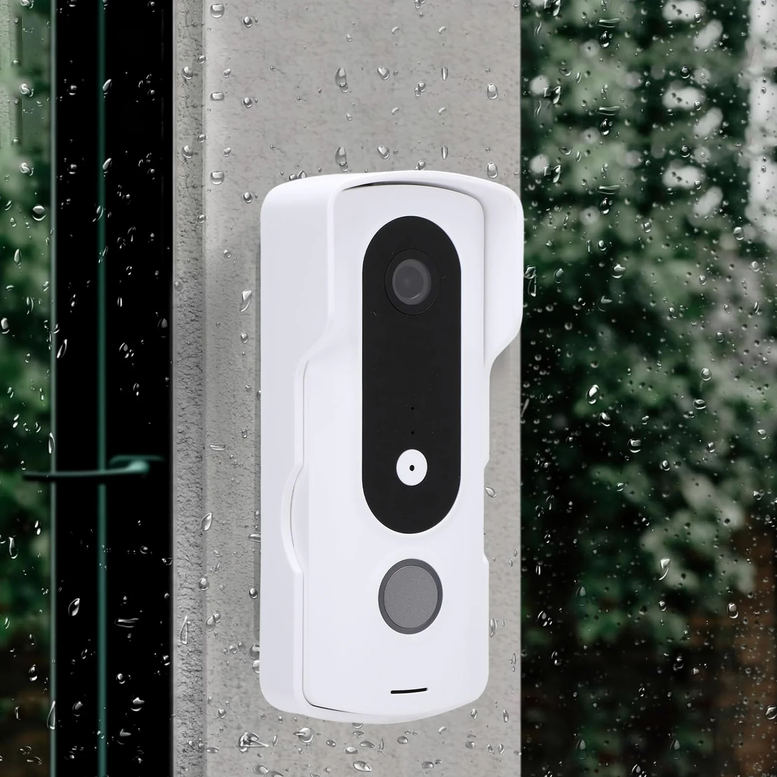 Pongnas Videocitofono Wireless, Touch Screen 2 MP 7 Pollici, Visione Notturna Bidirezionale, Protezione IP65, Adatto per Appartamenti e Ville, Compatibile con L'app (Spina europea)