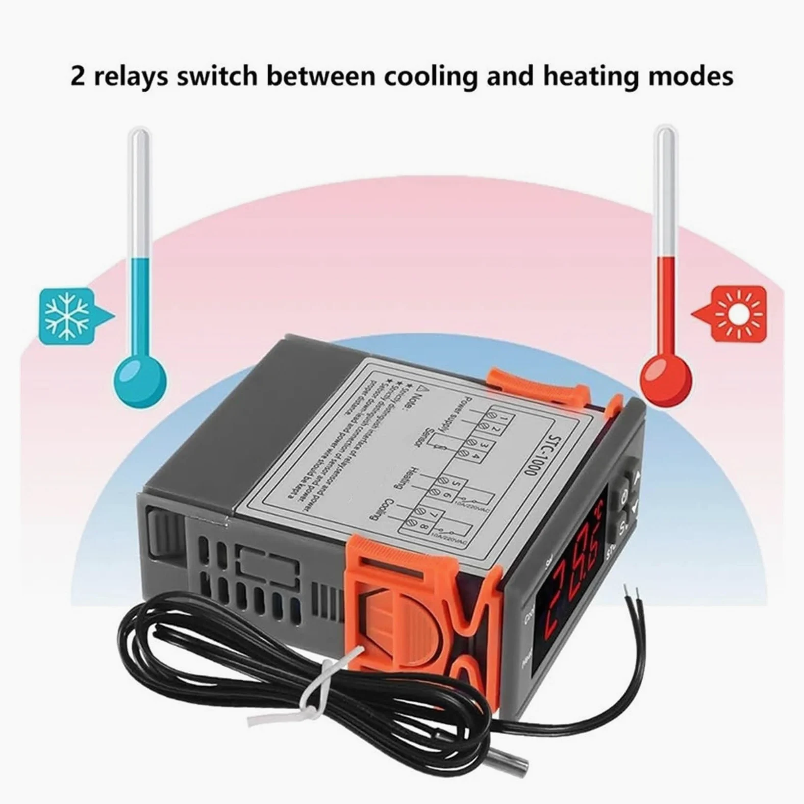 Smart STC-1000 Regolatore di temperatura LED Termostato digitale Termoregolatore Incubatore Relè Riscaldamento e raffreddamento 12 V 220 V