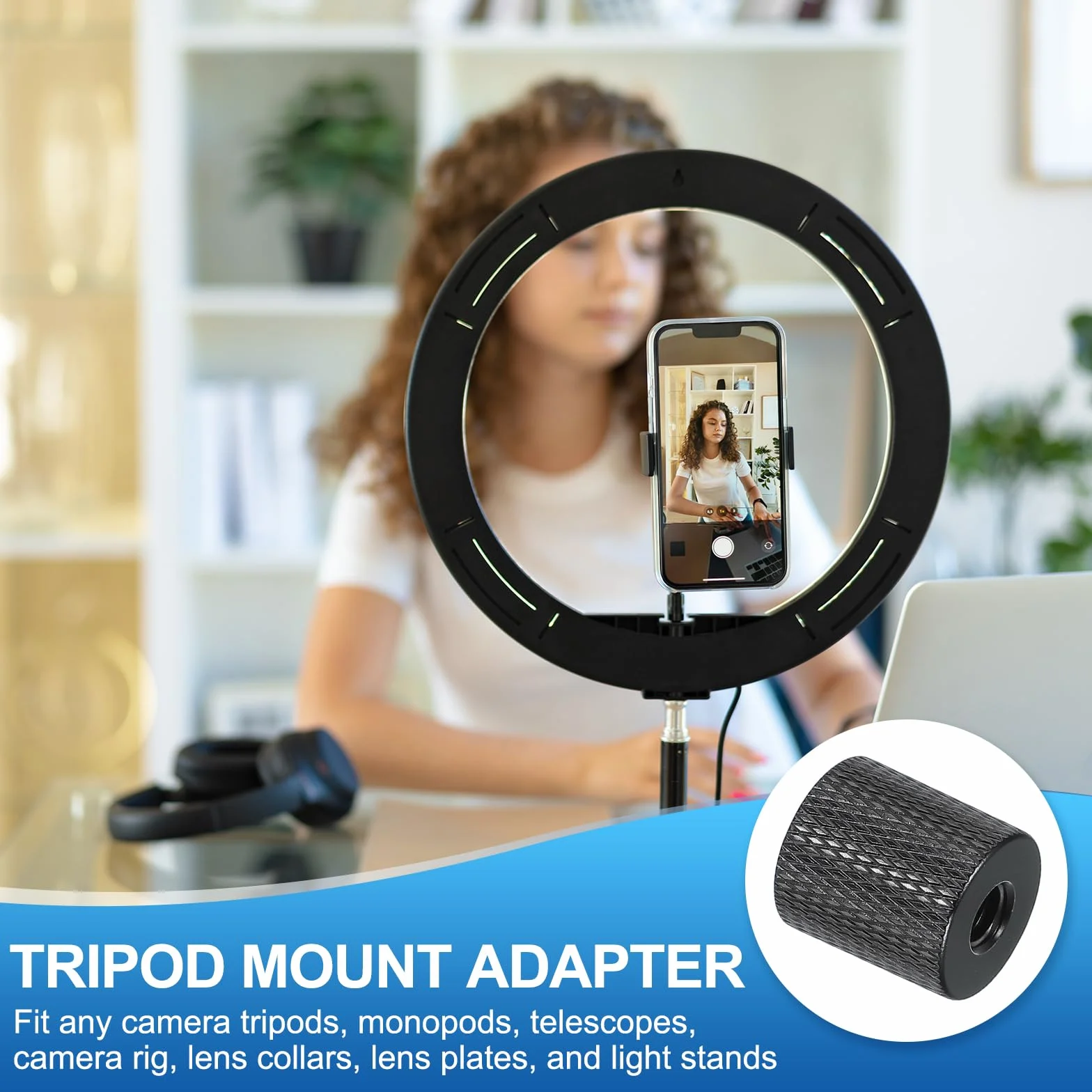 PATIKIL Adattatore Vite Treppiede 1/4" Femmina a 1/4" Femmina, 2 Pezzi Vite per Microfono Vite Fotocamera Convertitore a Doppia Testa per Supporto Microfono Accessori Braccio Magico