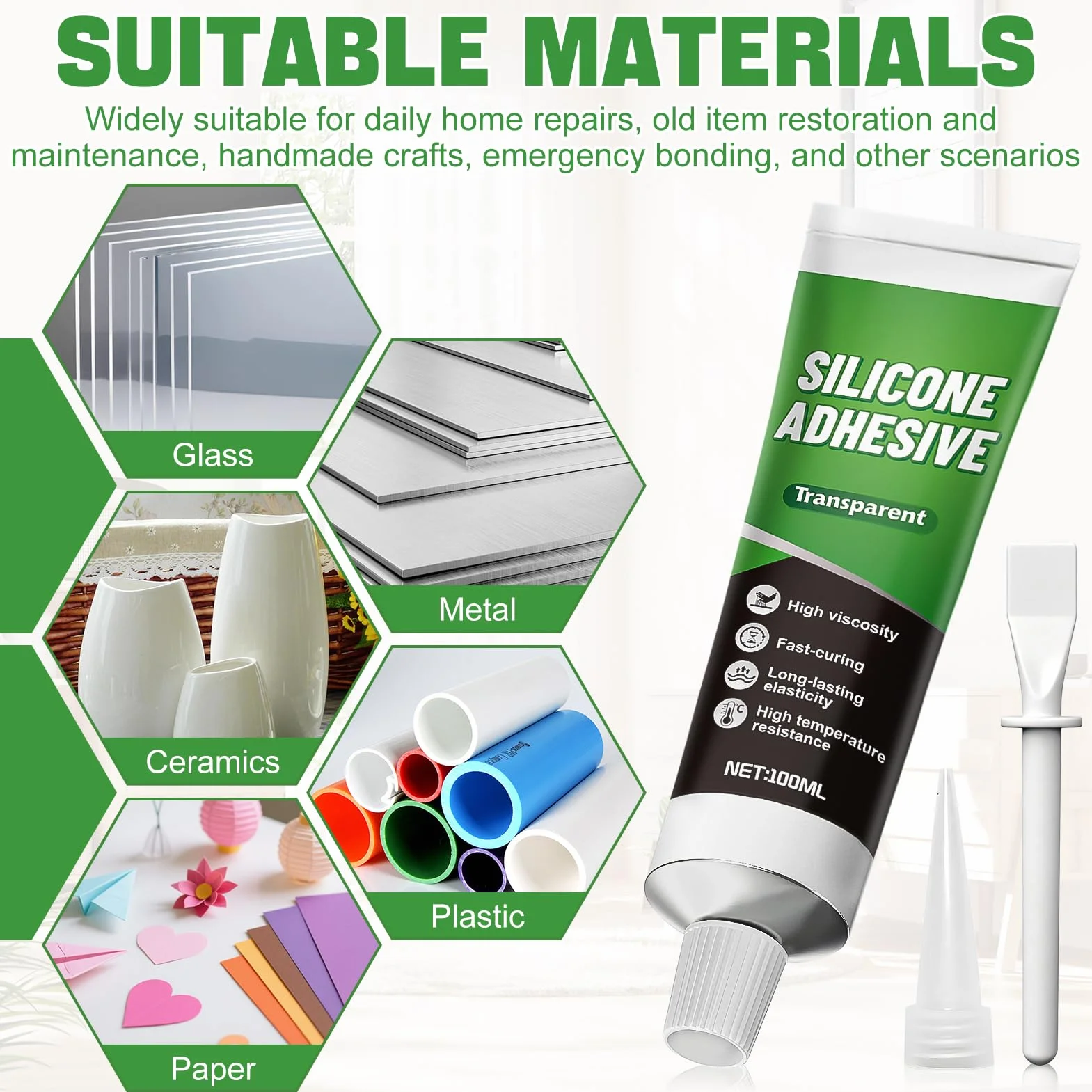 ALLONY Silicone Trasparente Sigillante Impermeabile 100ML