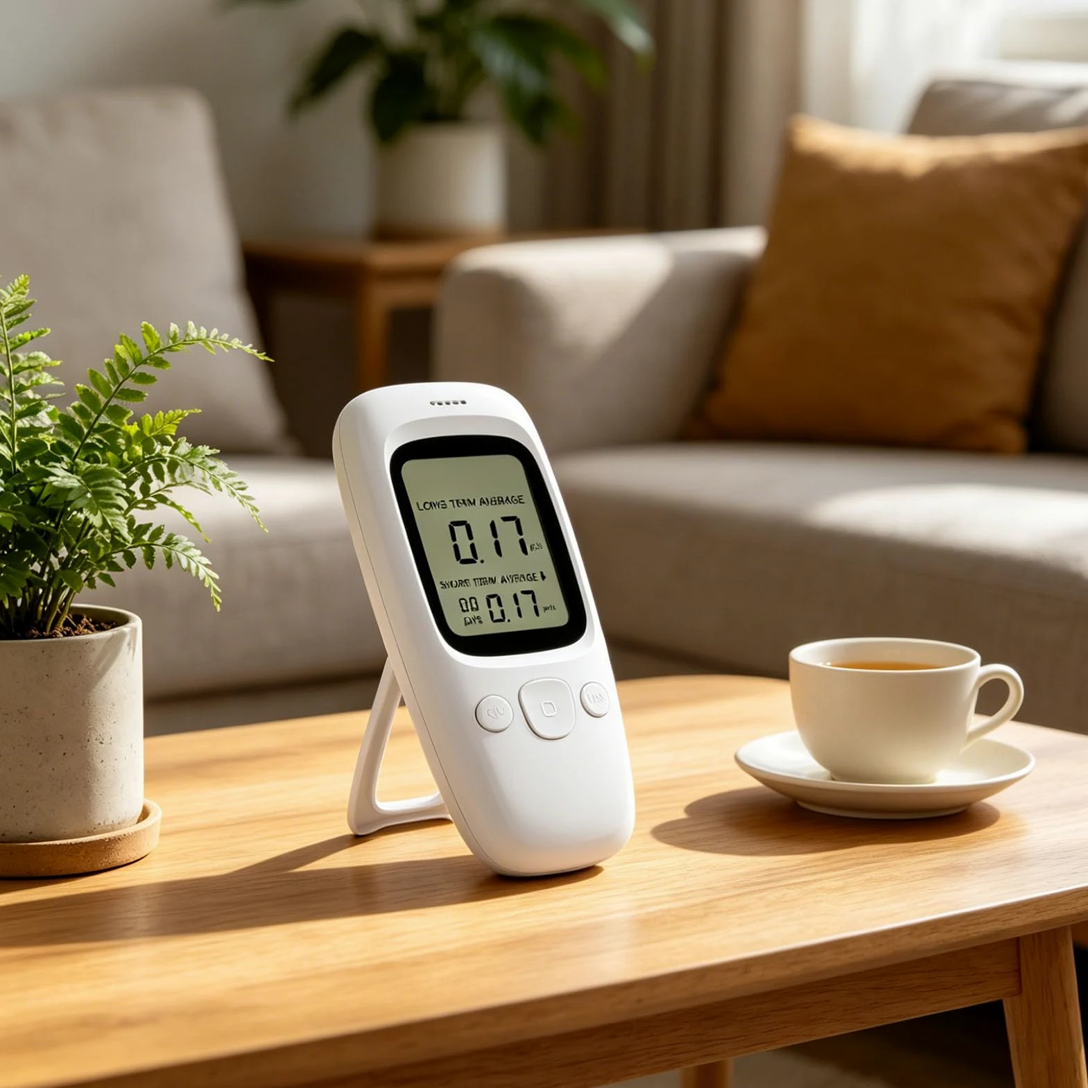 Monitor Digitale per Rilevatore di Radon Portatile con Display LCD per Uso Domestico a Lungo Termine Alimentato a Batteria