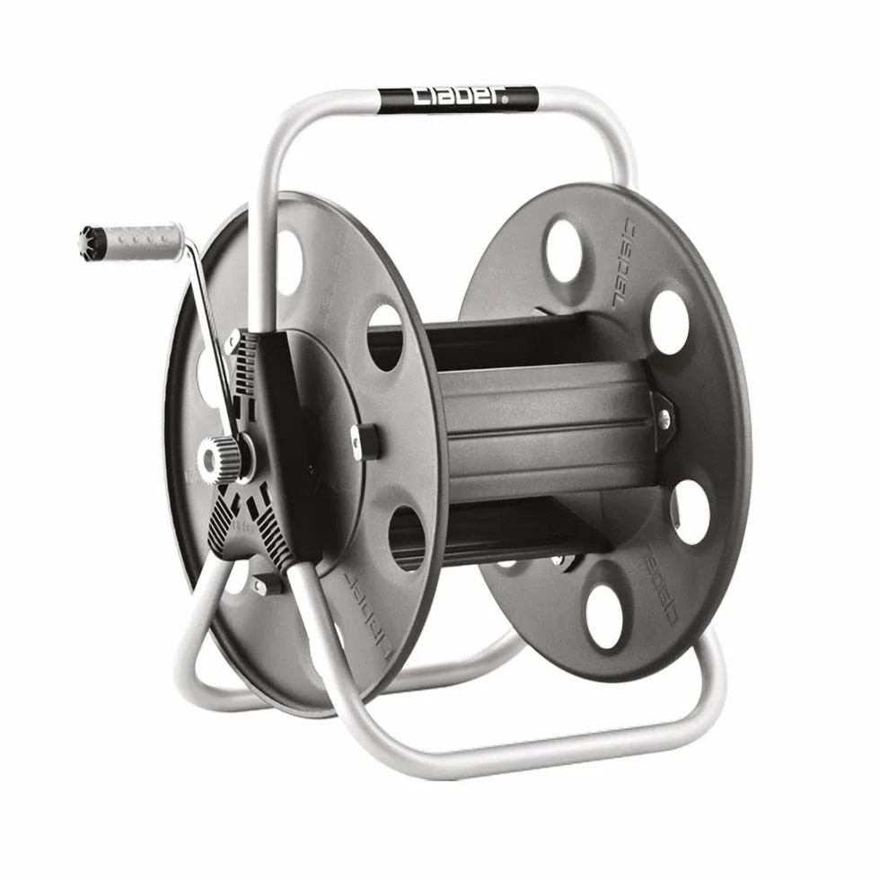 Claber Metal 40, avvolgitubo manuale da giardino in metallo, portatile installabile a parete