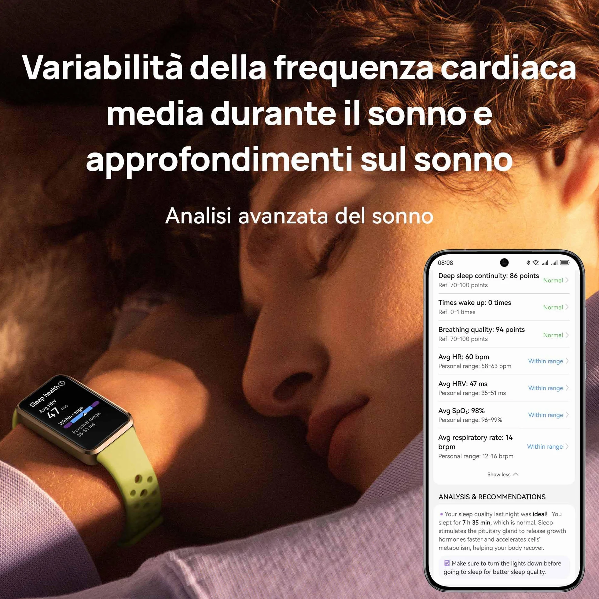 HUAWEI Band 10 Smartwatch, Monitoraggio del Fitness Tramite AI, Analisi Avanzata del Sonno, Variabilità della Frequenza Cardiaca Media Durante il Sonno e Approfondimenti, 14 Giorni, iOS & Android