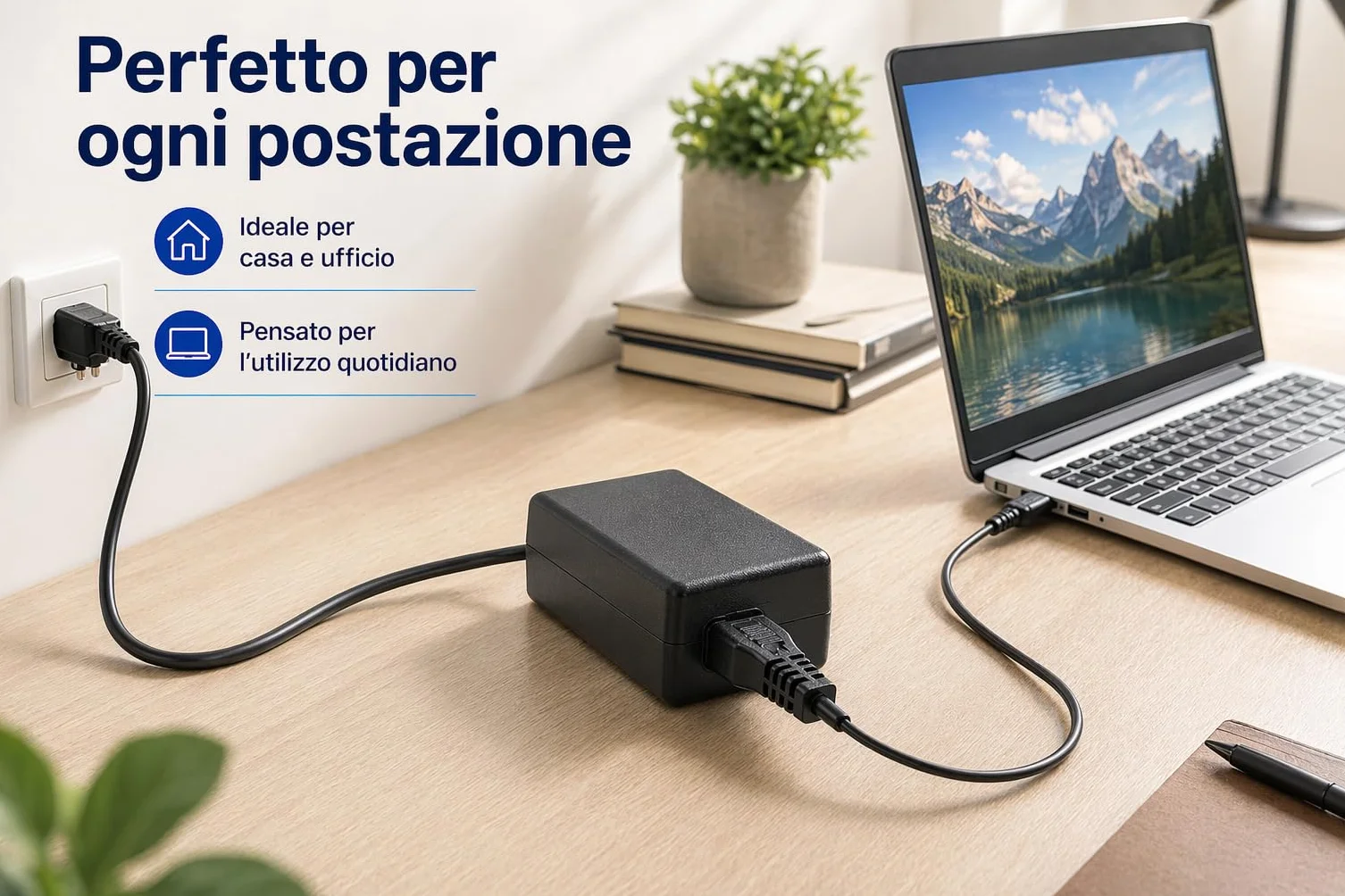 Cavo Alimentazione Notebook 1,8m IEC C5 Trifoglio – Spina Italiana 3 Poli 10A 250V IMQ | Cavo Alimentatore PC Portatile, Monitor, Stampante