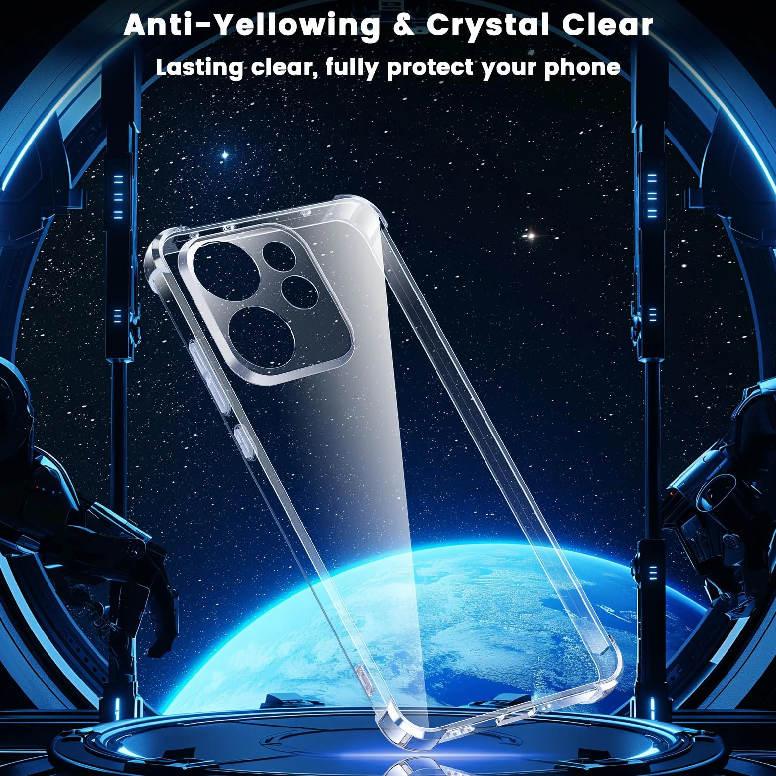 Yohii Cover per Oppo Reno15 F/Reno 15 FS 5G (No per Reno15) con 2 Pezzi Vetro Temperato, [Protezione Fotocamera] Custodia Antiurto Chiaro, TPU Morbido Antigraffio Anti Ingiallimento Case, Trasparente