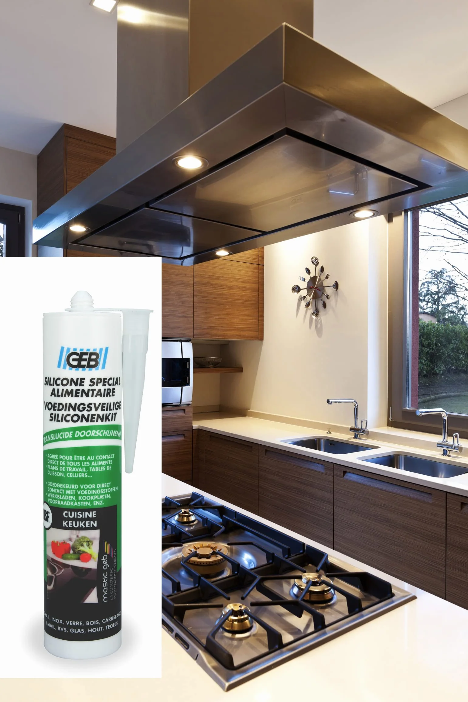 GEB Sigillante Silicone per Contatto Alimentare Traslucido 280 ml