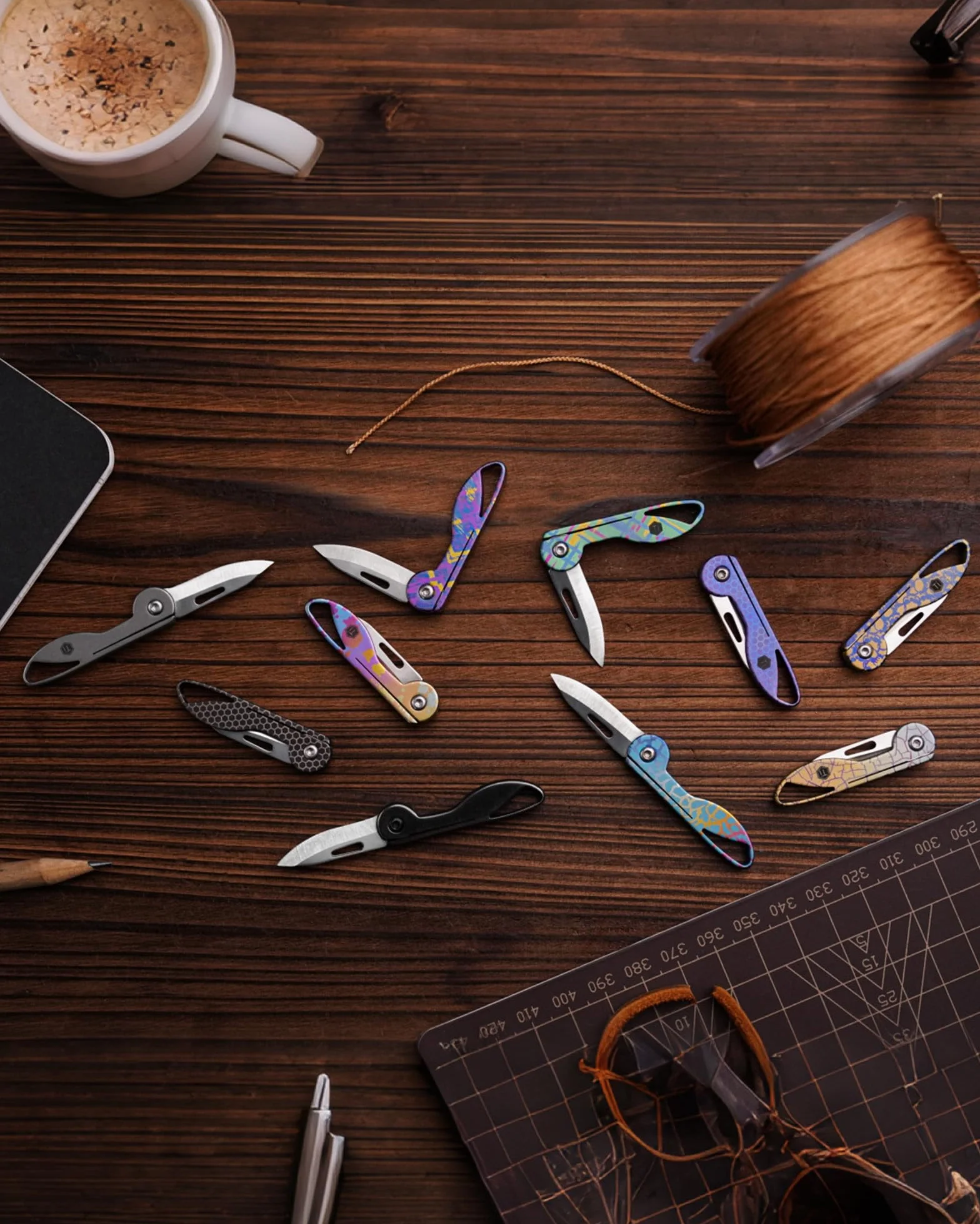 KeyUnity KK05 Mini coltello tascabile in titanio - Lama pieghevole affilata EDC
