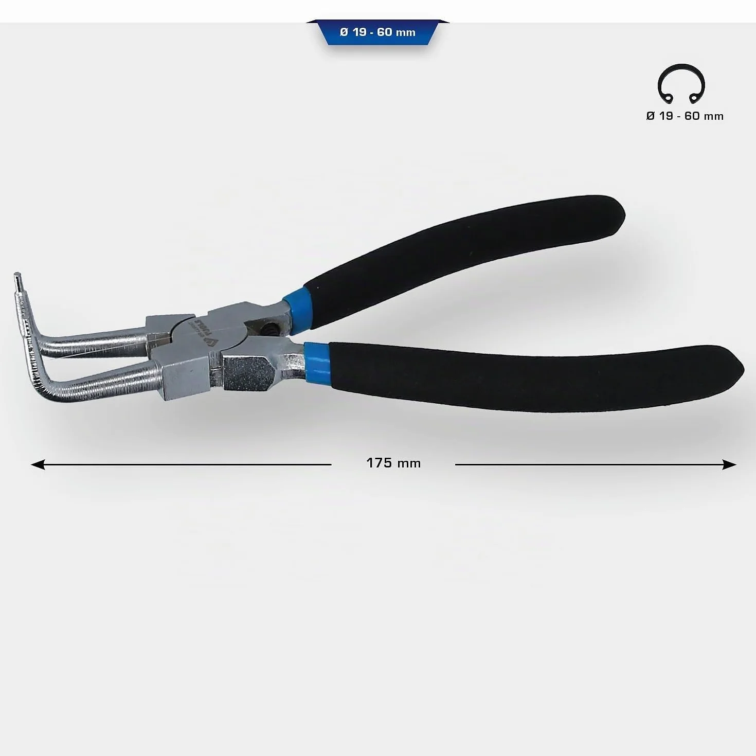 BRILLIANT TOOLS BT067004 Pinza per anelli Seeger interni piegata 175 mm