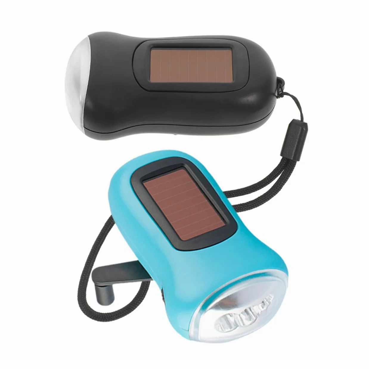 Angoily 2pezzi Torcia Elettrica Portatile Ricarica Solare e Manovella Luce Led Per Campeggio Escursionismo Ed Emergenze All Aperto