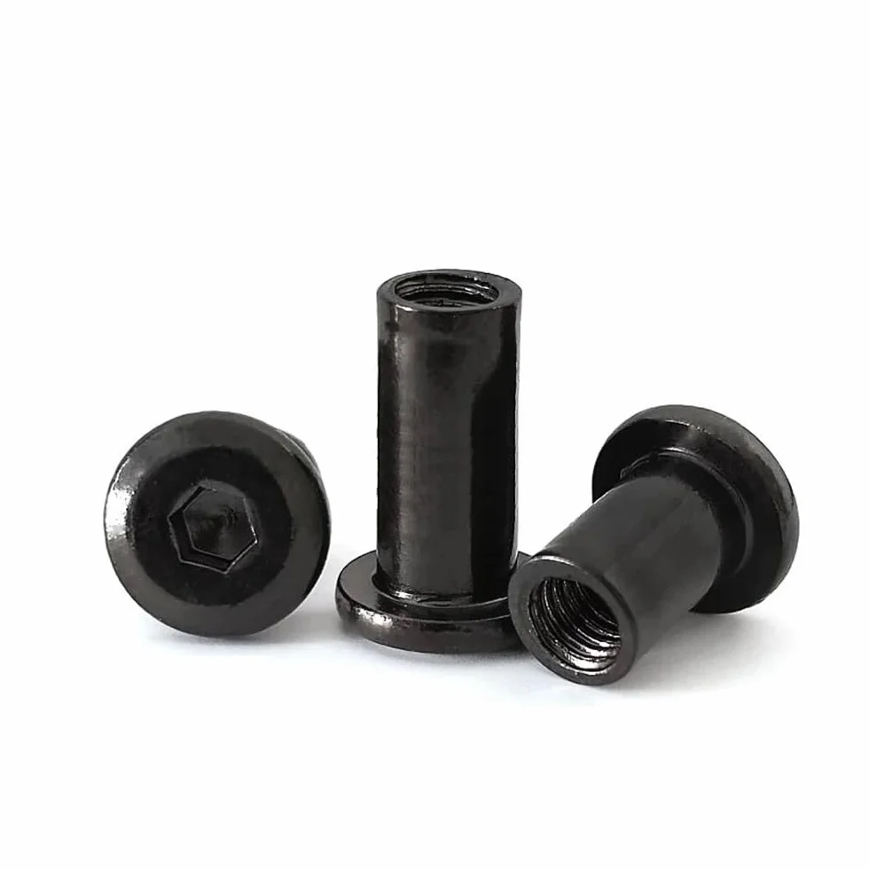 Viti Metalliche M4 M5 Nero Acciaio al Carbonio Testa Esagonale Incassato Dado 8mm 50pcs