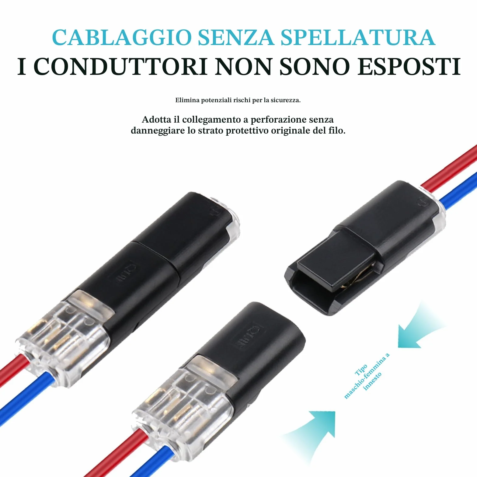 YESLUSY Connettori Elettrici Rapidi 12V 2 Pin Impermeabili AWG 18-22