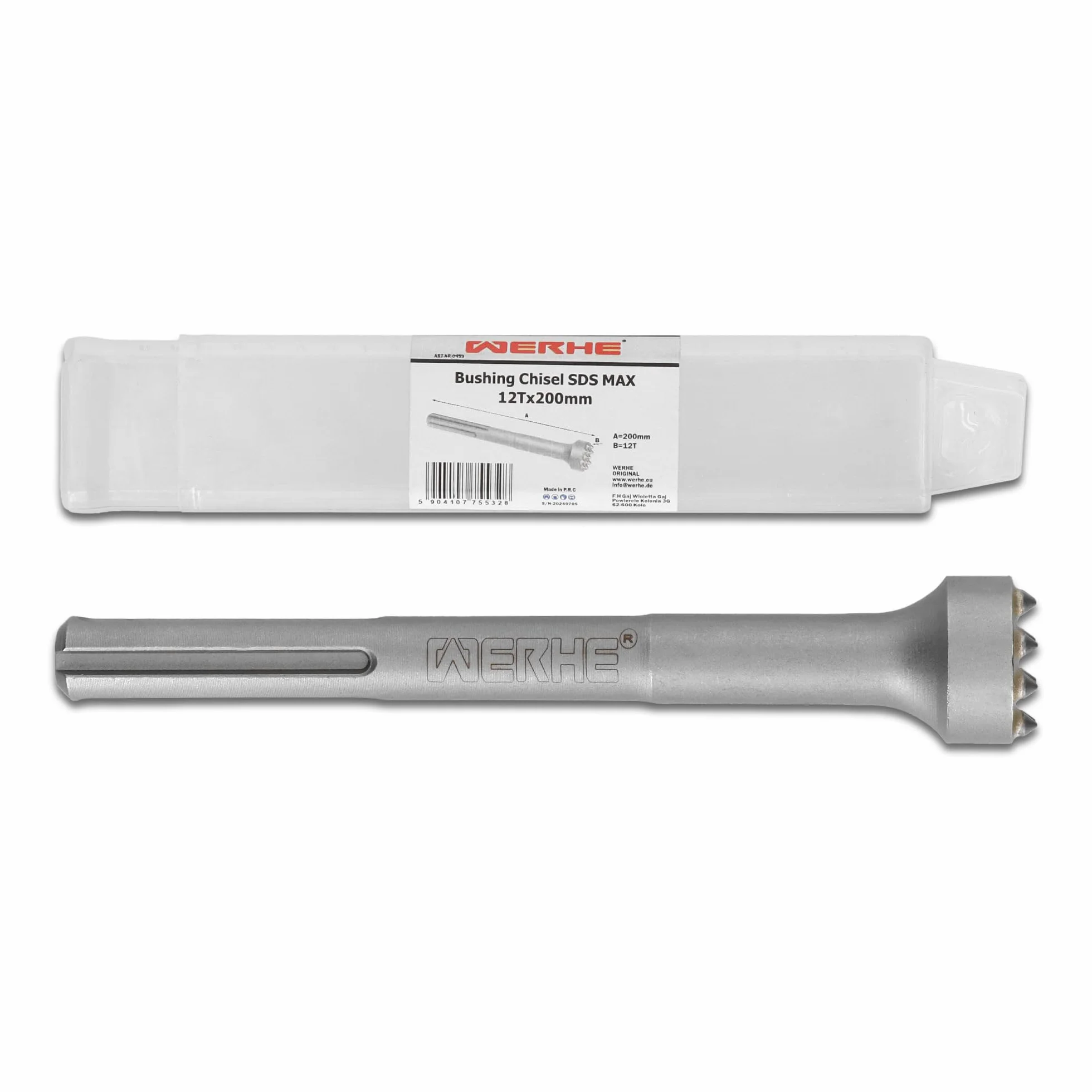 Scalpello a punte WERHE SDS MAX 12 denti 200 mm do betonu i kamienia