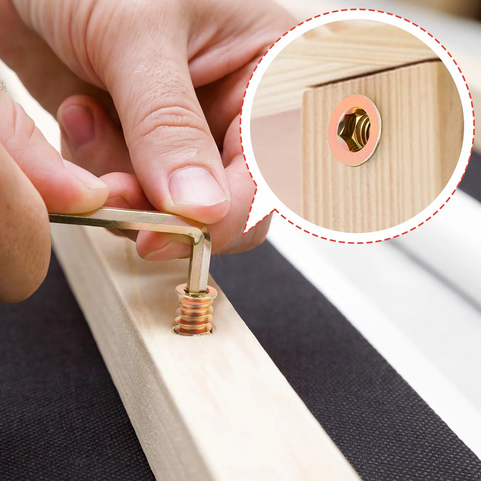 25 dadi di avvitamento M5 x 8 mm, inserto filettato in legno, in acciaio al carbonio, per la produzione di mobili in legno e montaggio di mobili