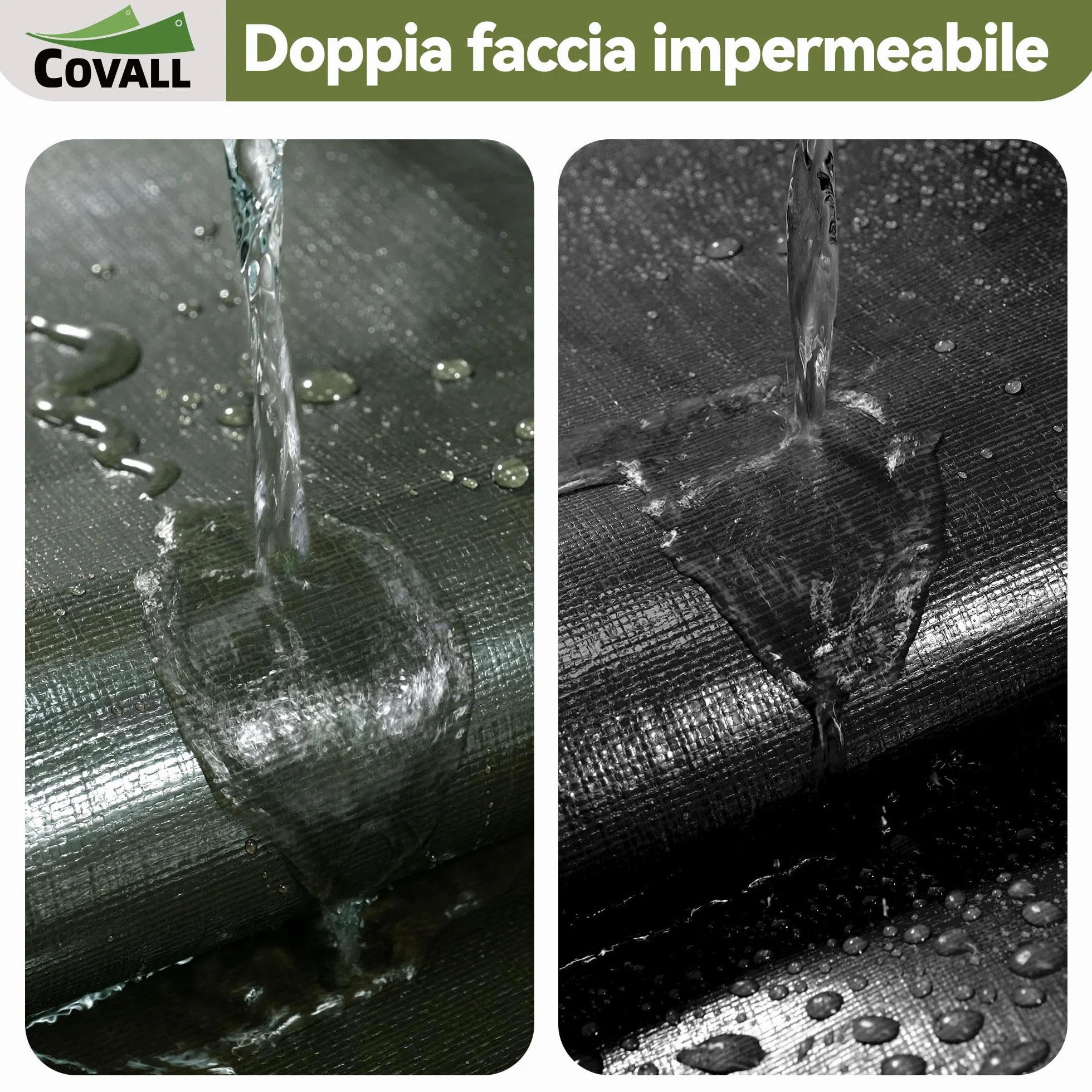 Telo Telone 2x3m telo impermeabile esterno，140g/㎡ telone Resistente Anti-UV Anti-Rottura Telo Fondale con Occhielli Rinforzati,Copertura Multiuso per Campeggio Piscina Tetto Auto Mobili Patio