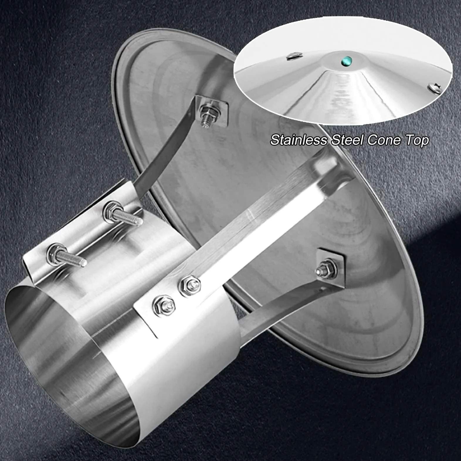 Comignolo Antipioggia Acciaio Inox Comignolo Canna Fumaria Per Camino Tetto | Tappo per Camino, Cappello del Camino Antivento Antivento Tetto Sfiato Accessori Inclusi, per Aerazione(315mm/12.5")