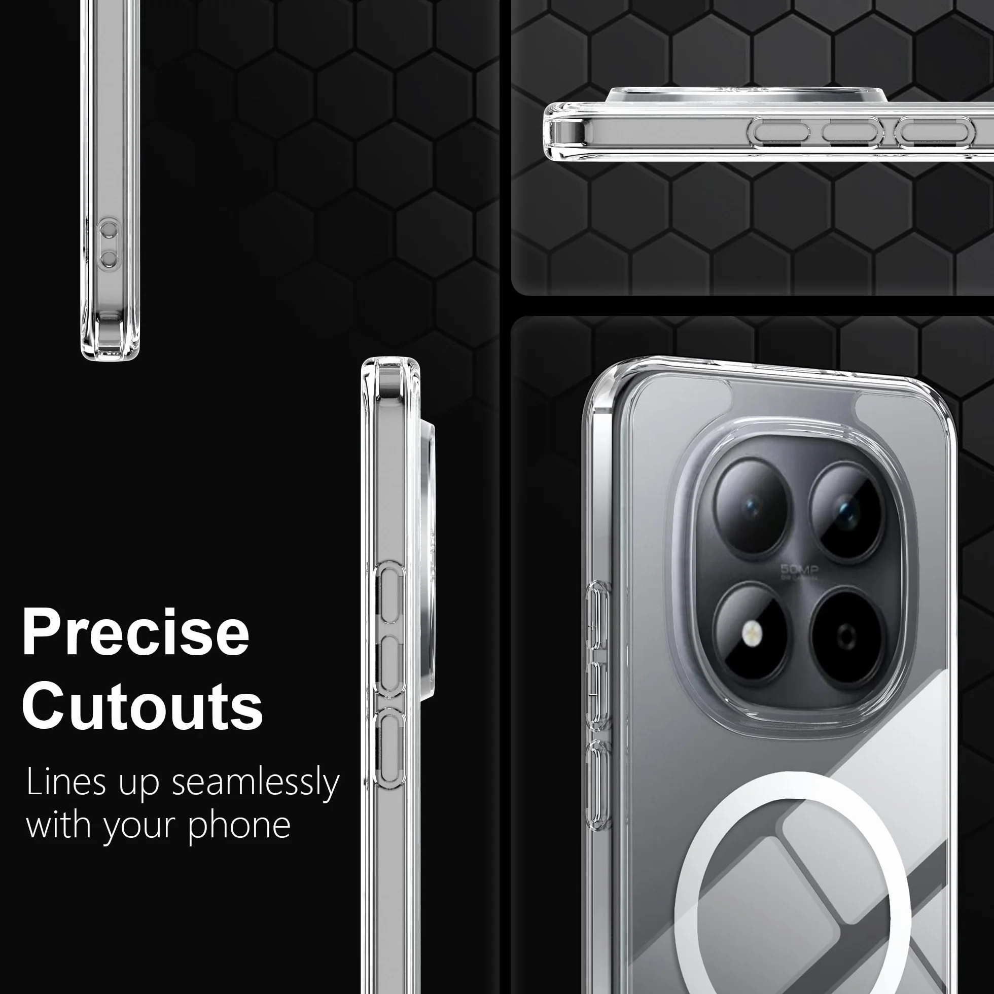Fitudoos Cover per Xiaomi Redmi Note 15 pro 5G, Compatibile Con MagSafe, Custodia protettiva antiurto per cellulare, anti-ingiallimento, anti-olio e anti-graffio Cover- Trasparente