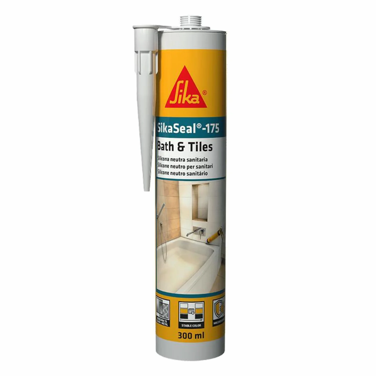 SIKA SikaSeal-175 Silicone sigillante per sanitari 300ml Grigio antimuffa
