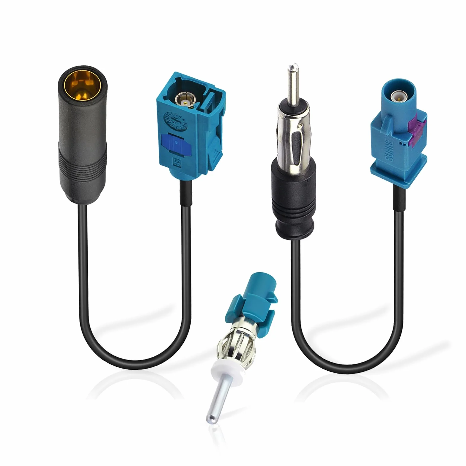 Bingfu Adattatore Antenna Autoradio Connettore Radio Auto Universali Cavo Prolunga da Maschio Fakra Z a Spinotto DIN (& Femmina a Presa) & Adattatore per Antenna DAB FM AM Stereo Radio HD Audio