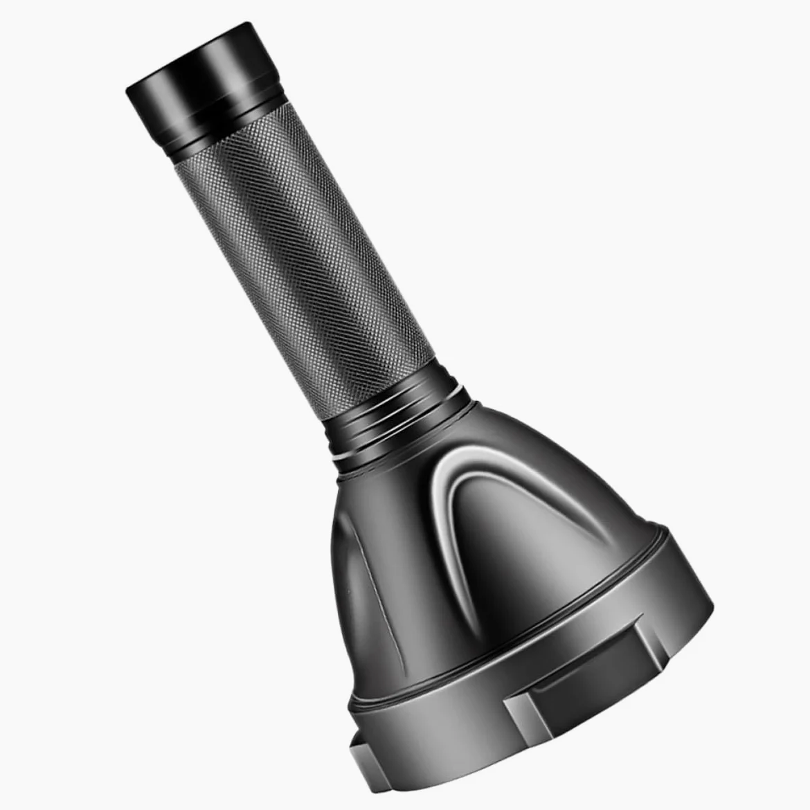 Torcia LED Portatile da 5000mah, Luce Forte per Campeggio | Lega di Alluminio Nera, Lente Convessa, Struttura Resistente alla Pressione, per Caccia ed Escursione