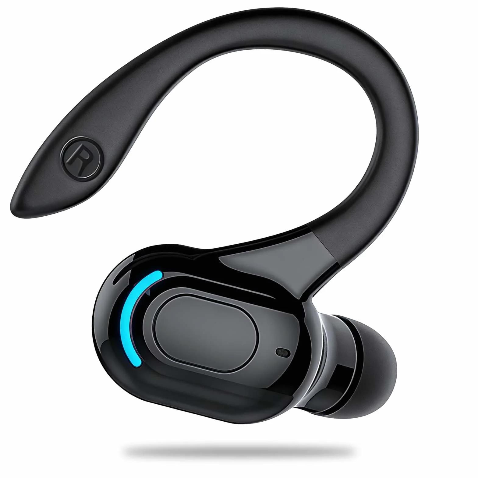 Auricolare Bluetooth Mono V5.2 Cuffie Vivavoce con Microfono Design 360° sopra l'Orecchio Pinganello Bluetooth Mobile Compatibile con Phone, Android e PC