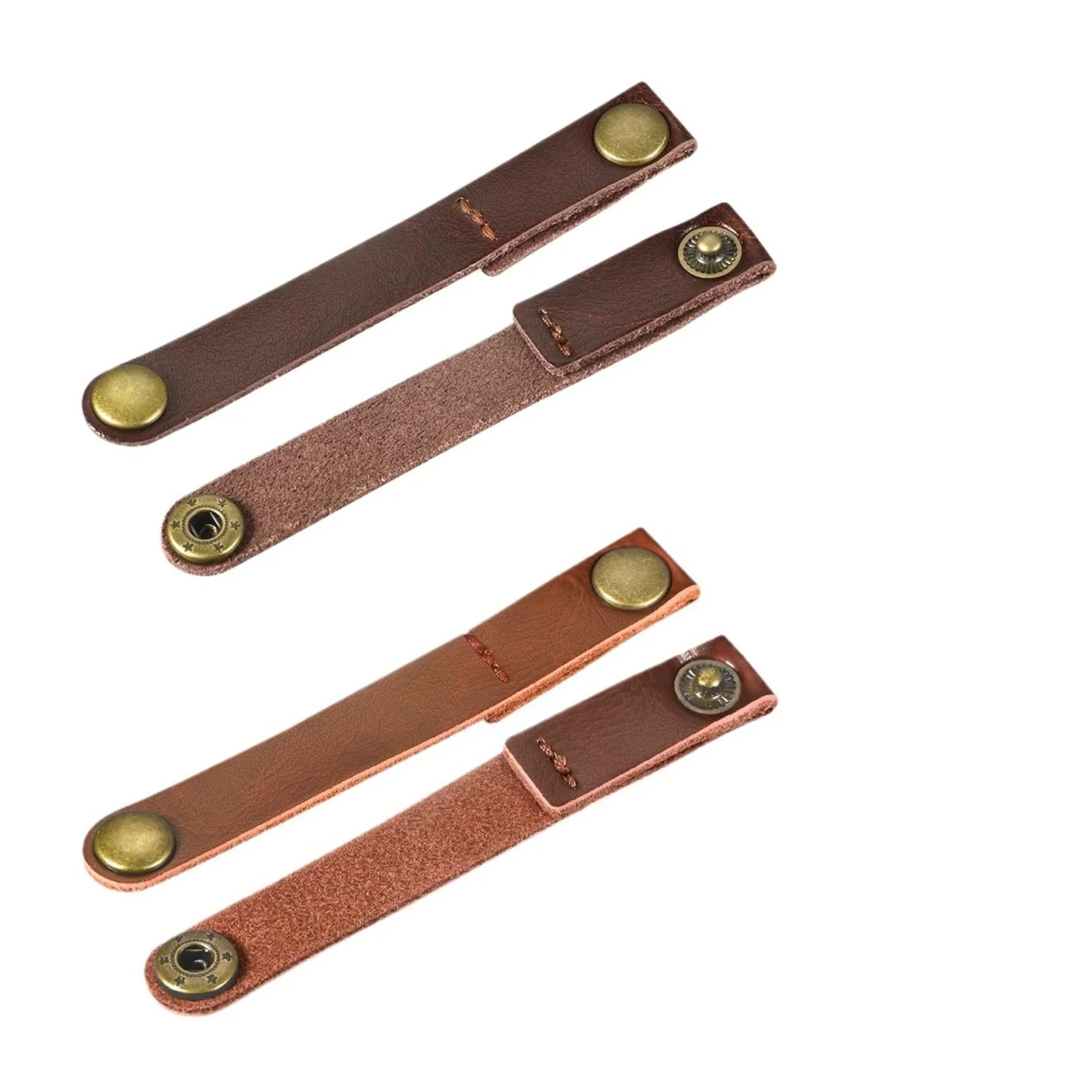 Cavi in pelle, Fascette in Pelle 20pz Multicolor 90x12mm(Brown Light Brown)