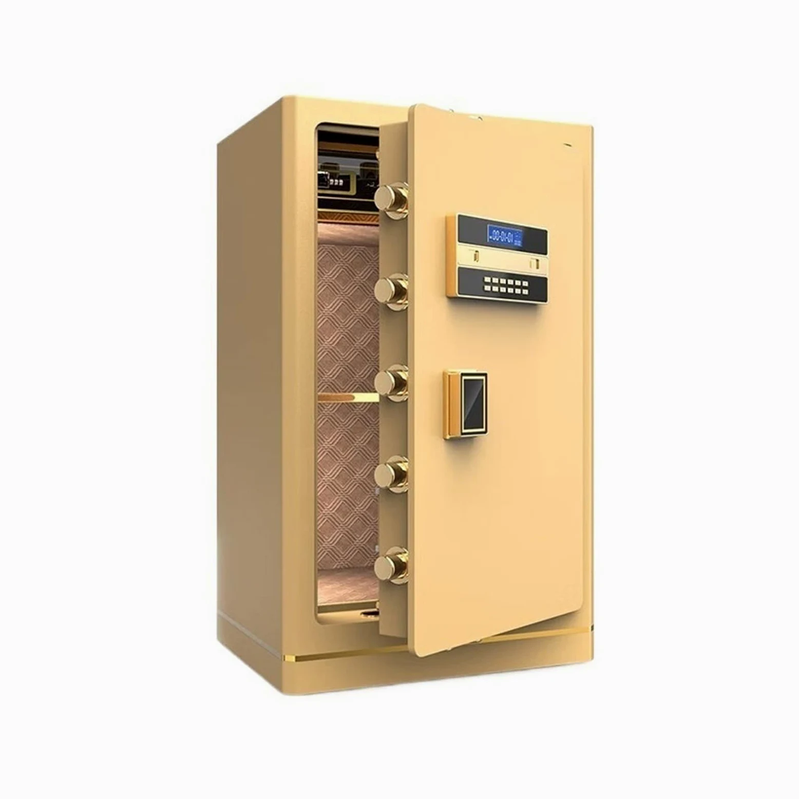 Cassetta di Sicurezza Home Office Porta singola Cassaforte for grandi spazi Cassetta di sicurezza multistrato regolabile Cassette di sicurezza con password in acciaio anti-scasso for impronte digitali