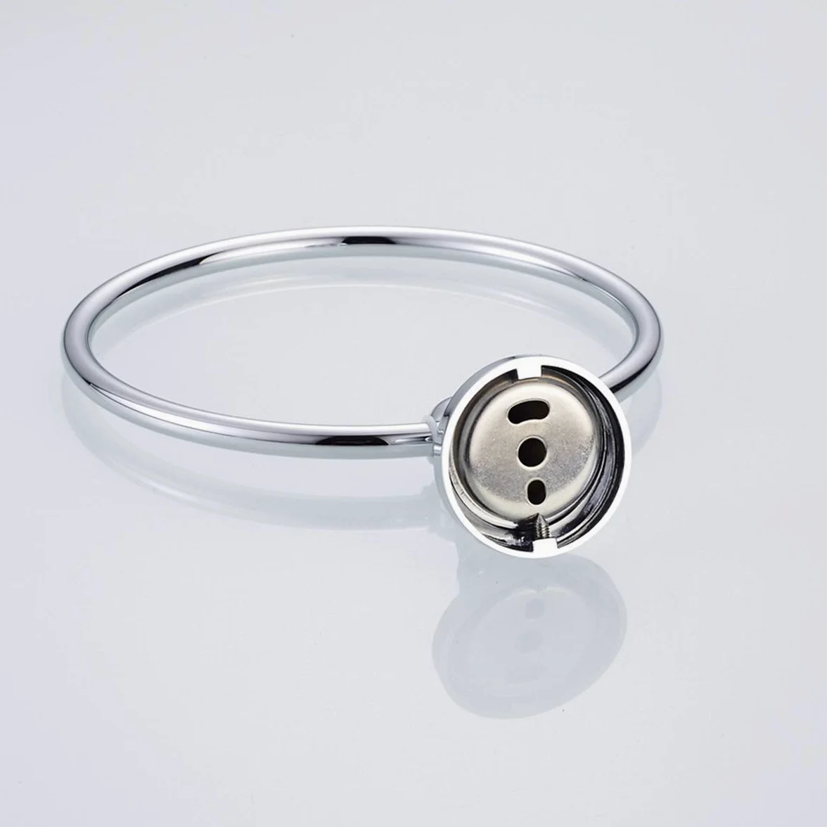 Portasciugamani Anello portasciugamani in Ottone Rotondo Appeso mensola portasciugamani Ciondolo Hardware per Bagno Accessori da Cucina a Parete, Argento
