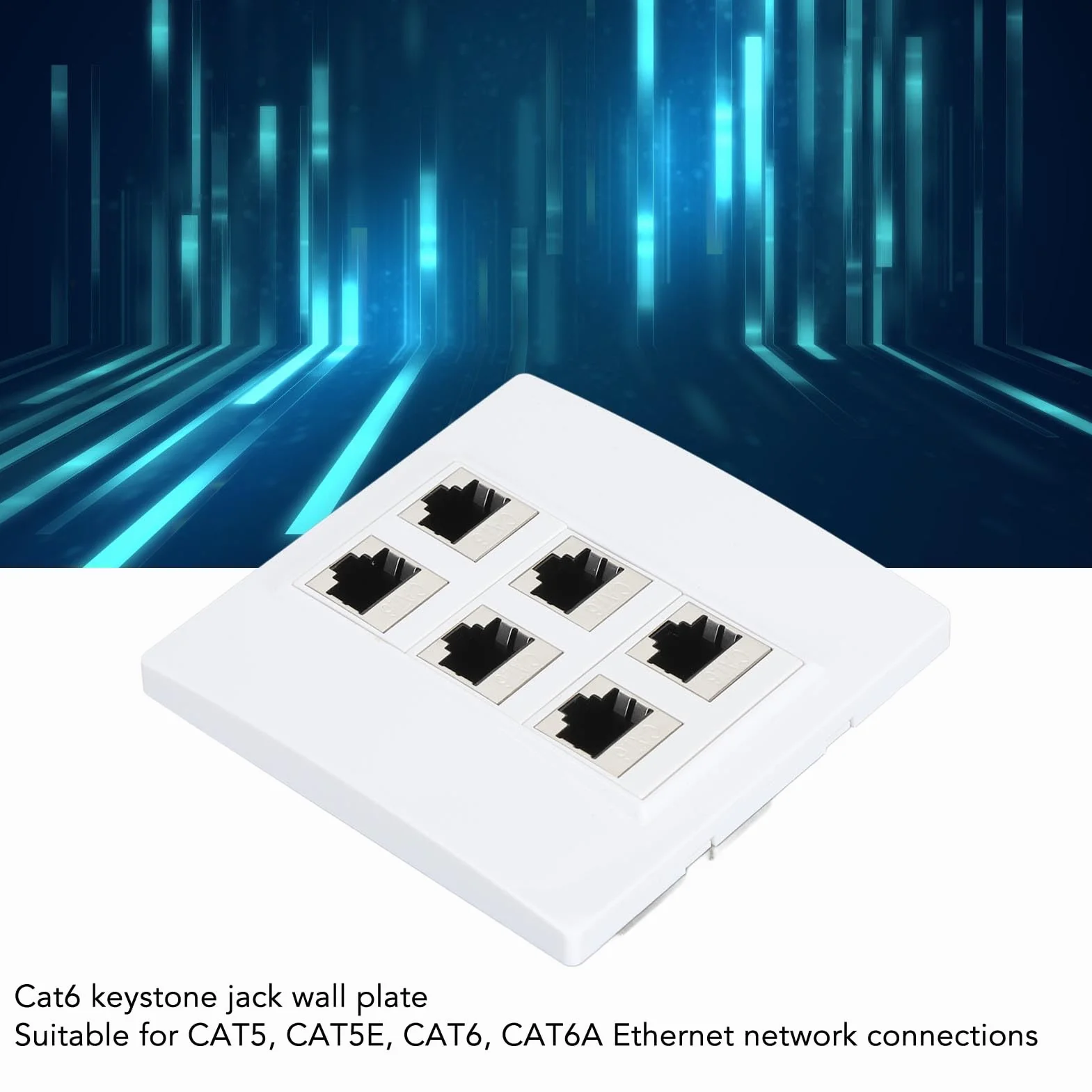 Presa per Piastra a Muro Ethernet Cat6, Piastra Jack per Accoppiatore a Muro Keystone a 6 Porte RJ45 da Femmina a Femmina