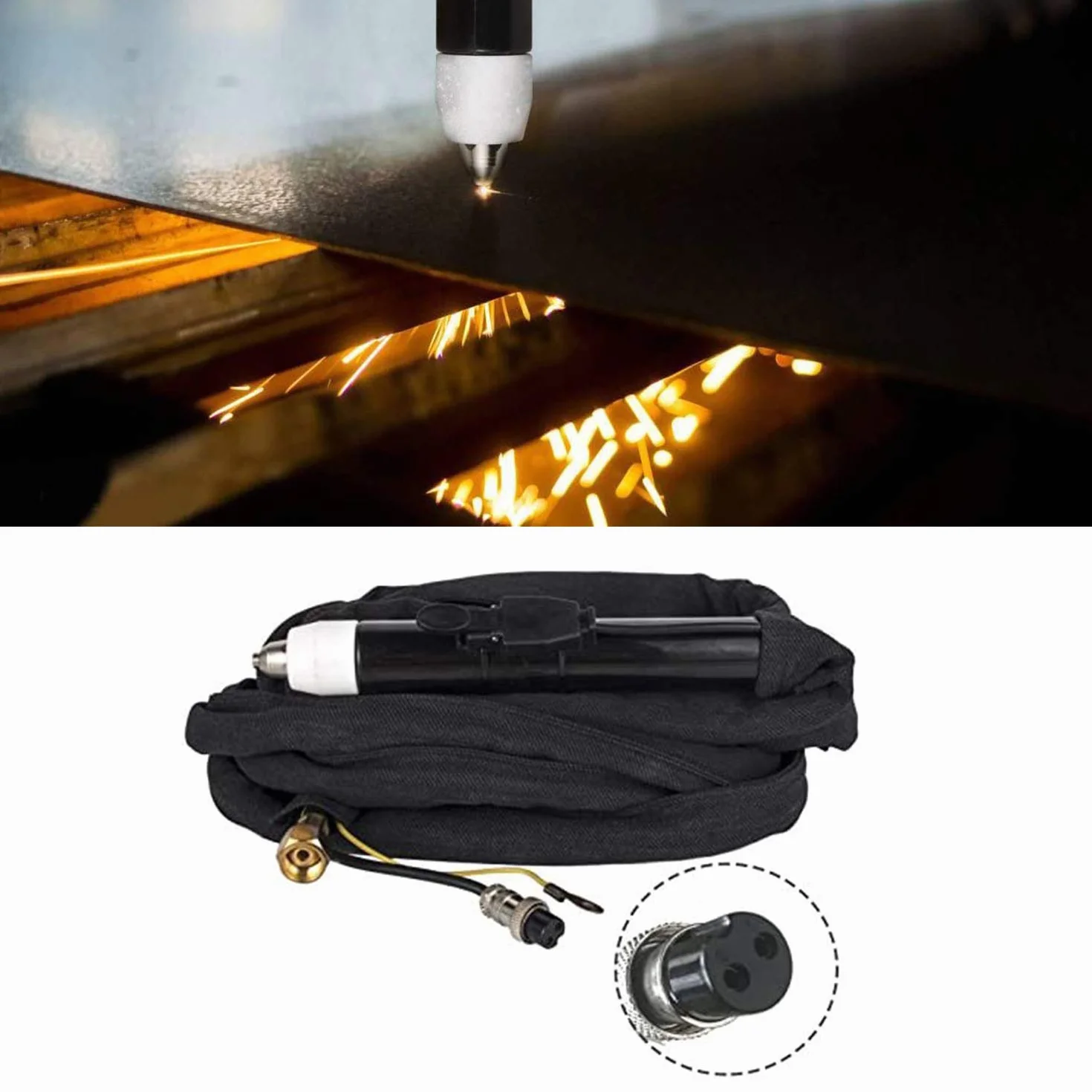 P-80 Torcia da taglio al plasma Inverter Plasma Cutter Gun Pilot Arc Non Touch Start 2 Pins Fit CNC CUT50P CUT60P 3M