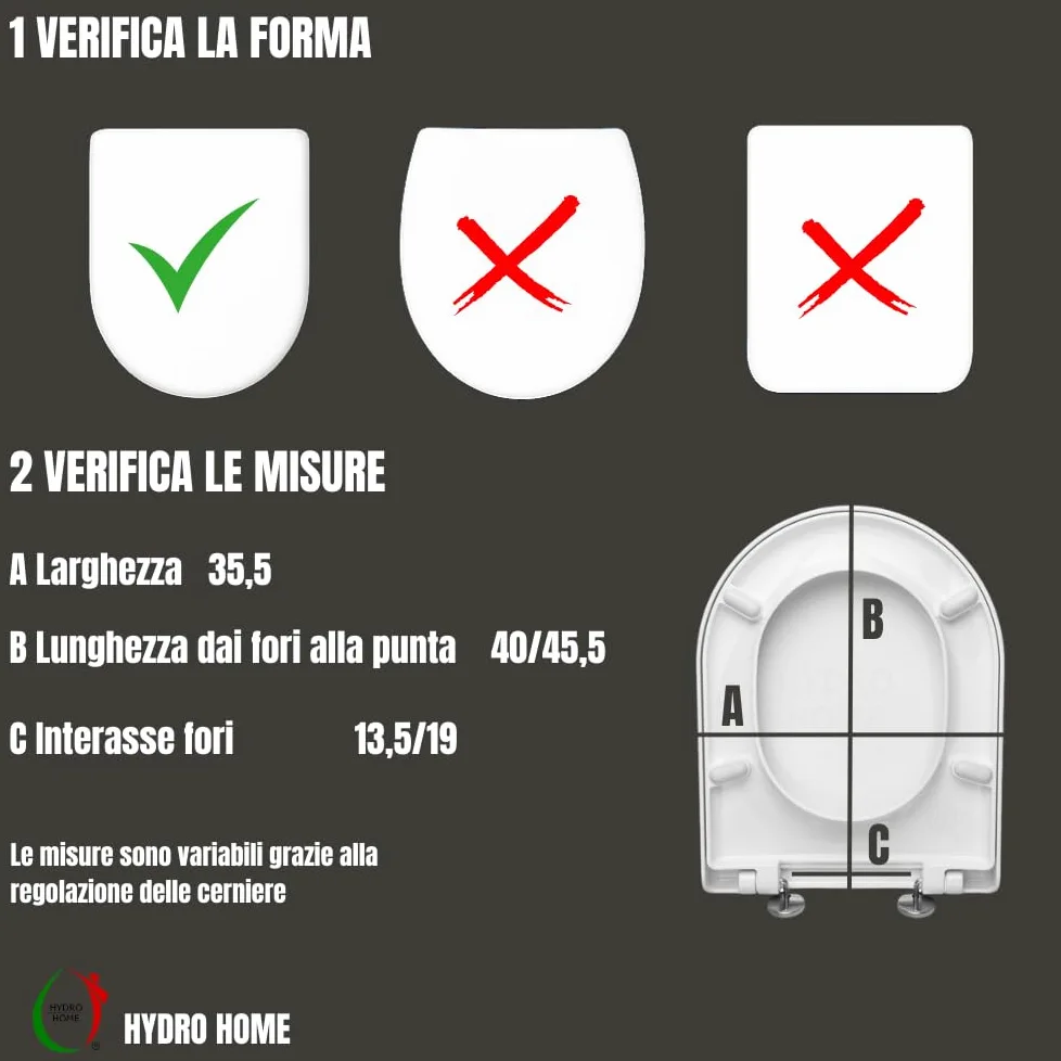 HYDRO HOME Copriwater Compatibile con Cover Althea, Plastica Termoindurente avvolgente Cerniere Regolabili fissaggio dall'alto, Bianco MADE IN ITALY (CHIUSURA CLASSICA)