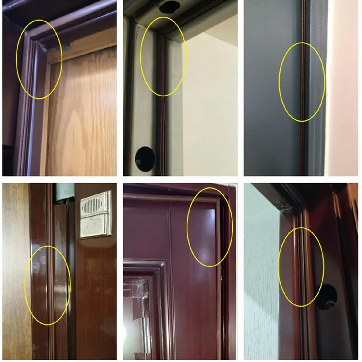 Striscia di tenuta in gomma siliconica da 6 m, autoadesiva, per porte e finestre, insonorizzazione, protezione dagli agenti atmosferici, per bloccare gli spazi, tipo I, nastro isolante, marrone,