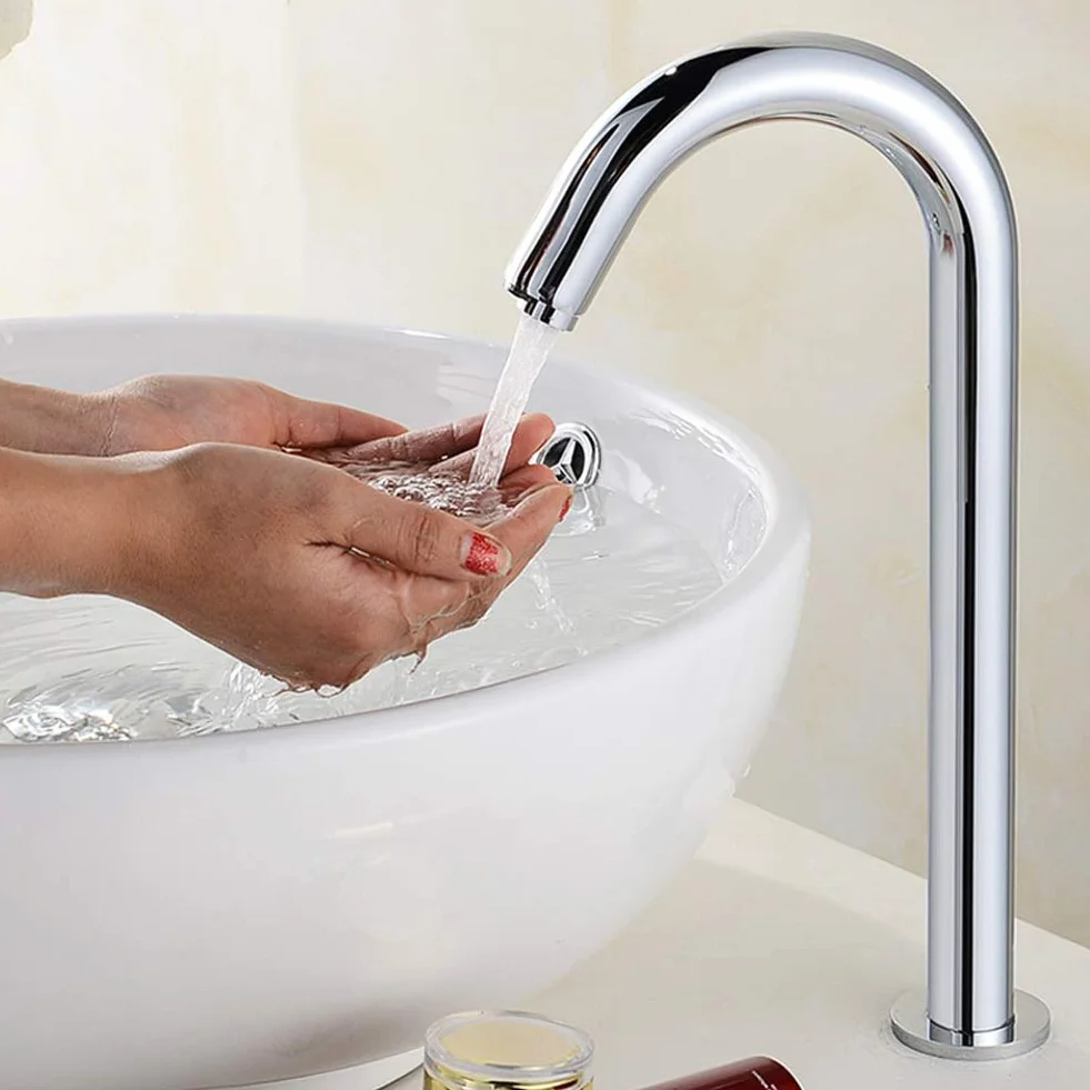 Rubinetto per Bagno con sensore Automatico, Miscelatore Senza Contatto a induzione G1/2in