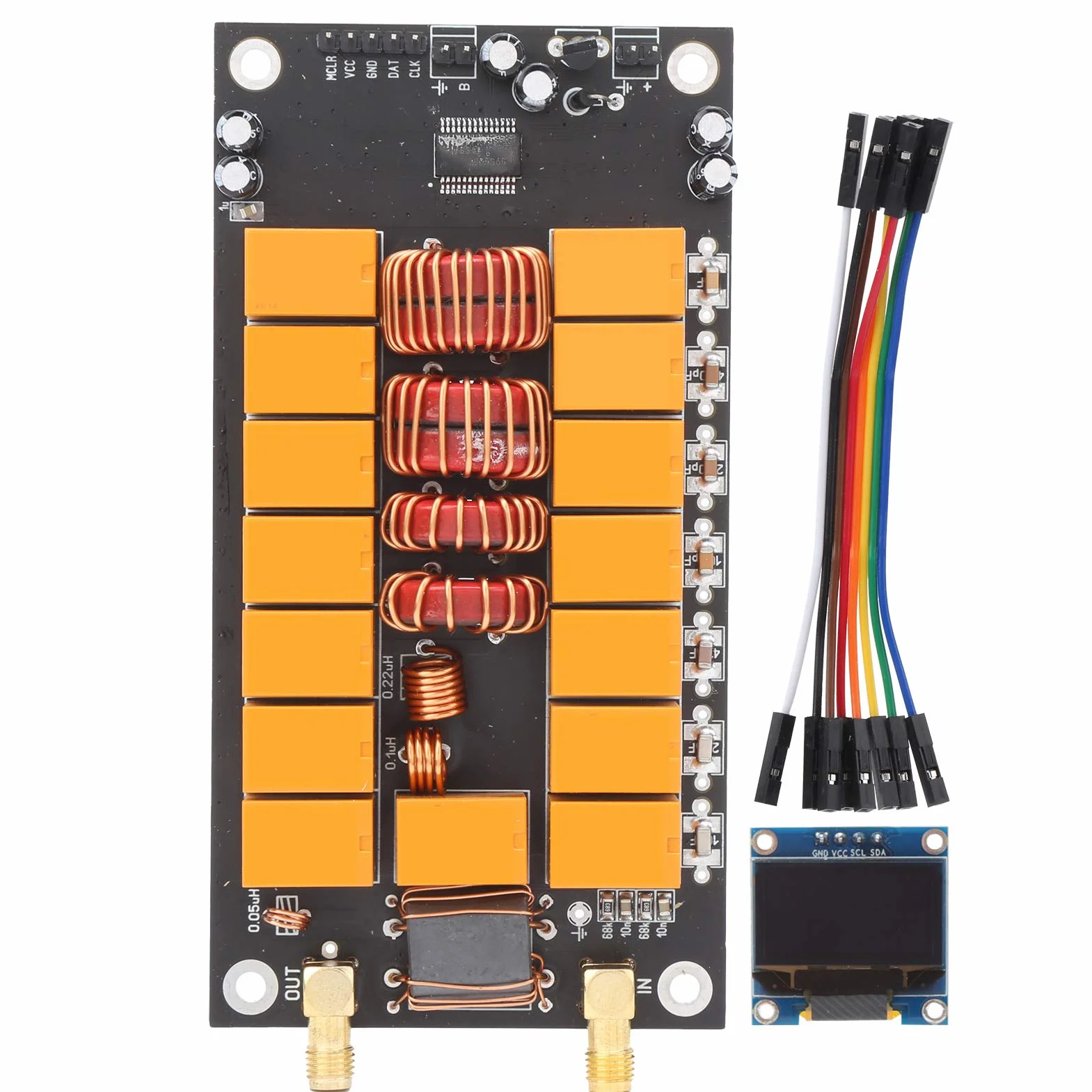 Dilwe Mini sintonizzatore Automatico per Antenna ATU-100, Scheda sintonizzatore Antenna 400mA con Schermo finito, Kit Fai-da-Te componenti Tester Antenna