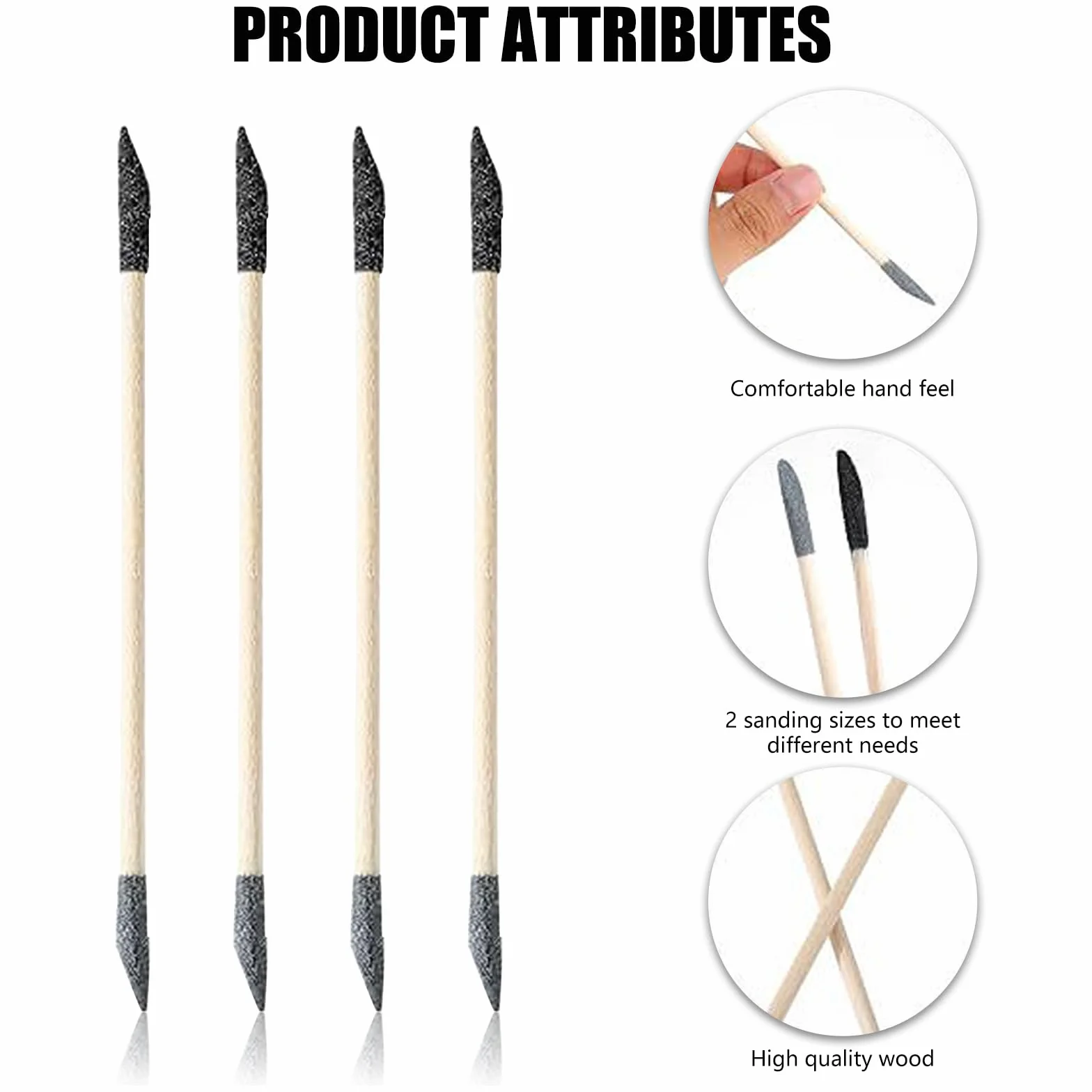 20/30/60PCS Doppia Testa Fine Dettaglio Levigatura Stick per Legno e Modellismo 150/280 Grit