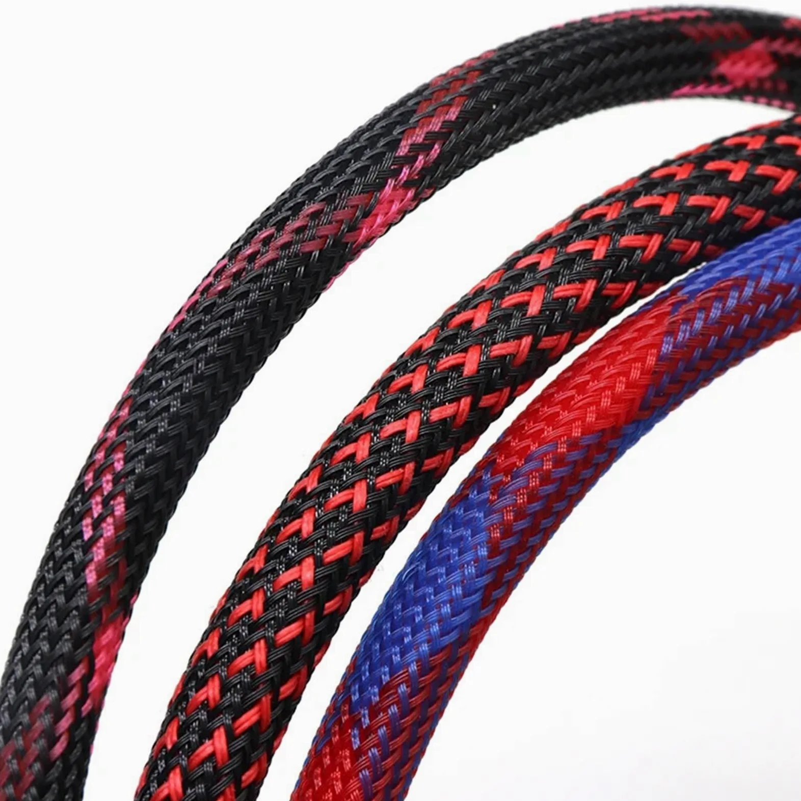 1/10M 2 4 6 8 10 12 14 16 18 20 25 30 40mm Guaina espandibile intrecciata ad alta densità protettiva in nylon isolata per ufficio e casa TV/computer/audio(Black Pink,40mm,10 Metesr)