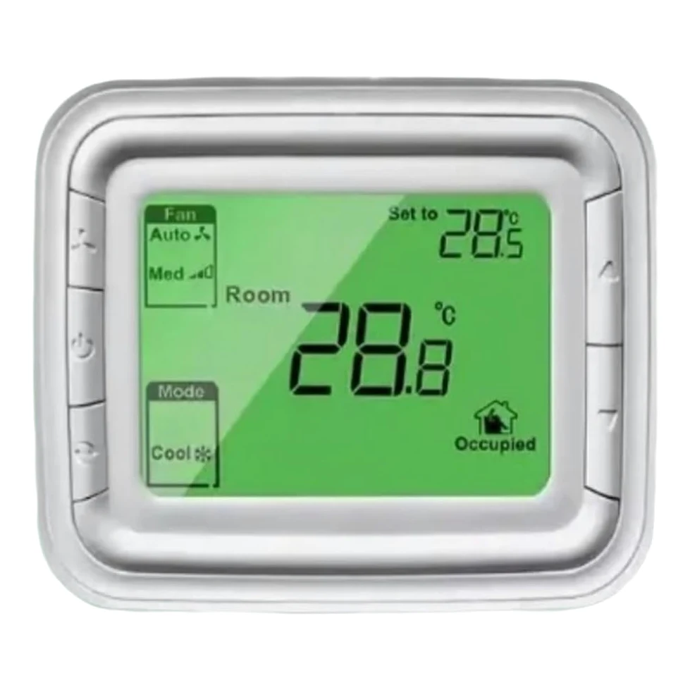 Termostato programmabile con display LCD per termosifone, controllo valvola AC220V, verde