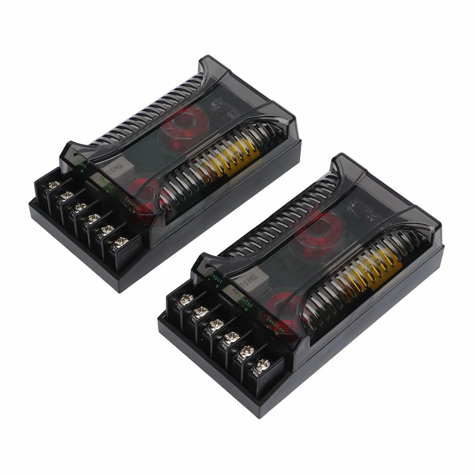 Akozon 2 PCS Crossover Audio per Auto a Doppio Canale con Protezione da Sovracorrente Progettato Universalmente