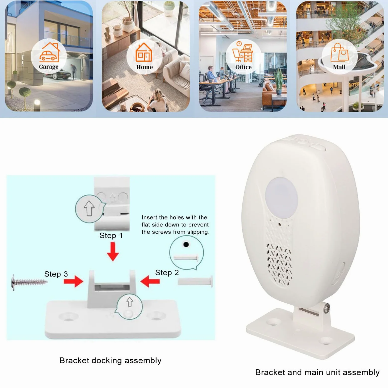 Tnfeeon Sensore di Contatto con Allarme Ad Anello, Induzione Magnetica Wireless con Portata di 98,4 Piedi con Volume di 80 DB per la Sicurezza di Uffici Domestici e Negozi