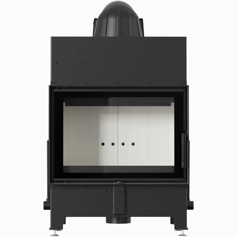 KRATKI Inserto per camino in acciaio a legna FLOKI 8 kW Ø160 frontale A S | Acciaio nero, efficienza 79,7%, classe A. Ecodesign, BImSchV 2; per recupero calore.; combustione efficiente; basse emissioni