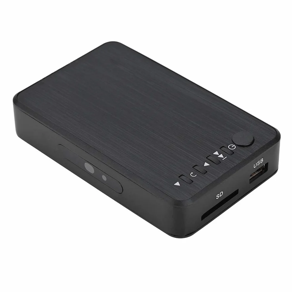 Lettore multimediale 1080P, 1080P HD TV Lettore multimediale audio e video 110 V-240 V con telecomando IR per RM/RMVB/AVI, unità USB e schede SD(VDE,EU Plug)