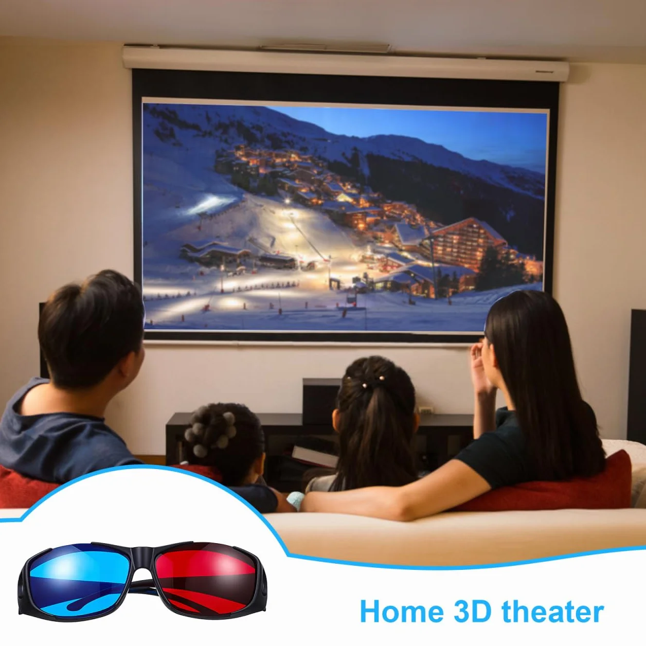 DOITOOL Occhiali 3D Anaglifi Rossi E Blu Per Film a Casa E Cinema Set Da 5 Pezzi in Plastica Leggera Confortevoli E Compatibili Con Proiettori 3D Per Esperienza Visiva Immersiva