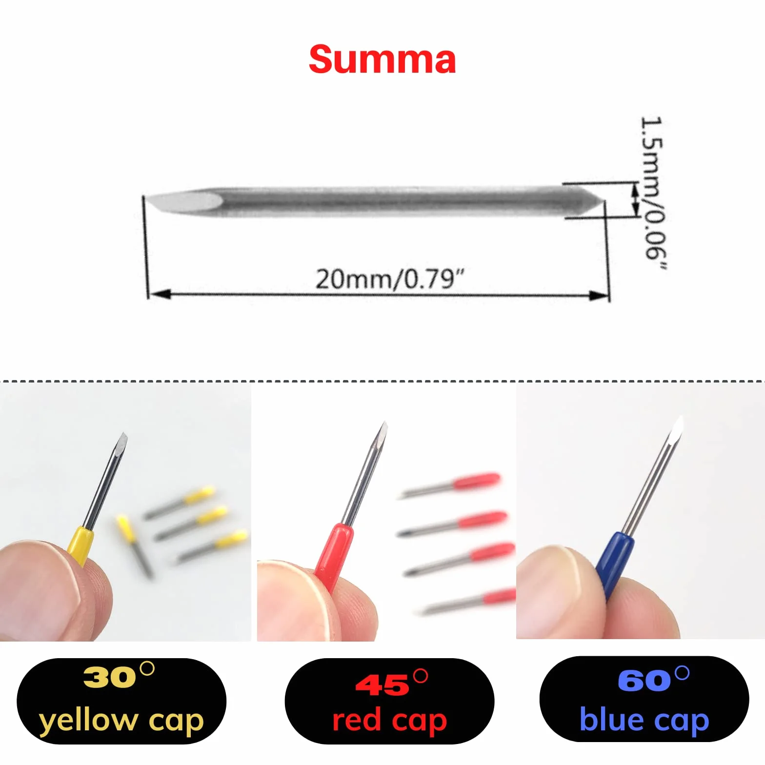 15 Pcs 30 45 60 Degree Cutter Blades for Summa Cutter Plotter