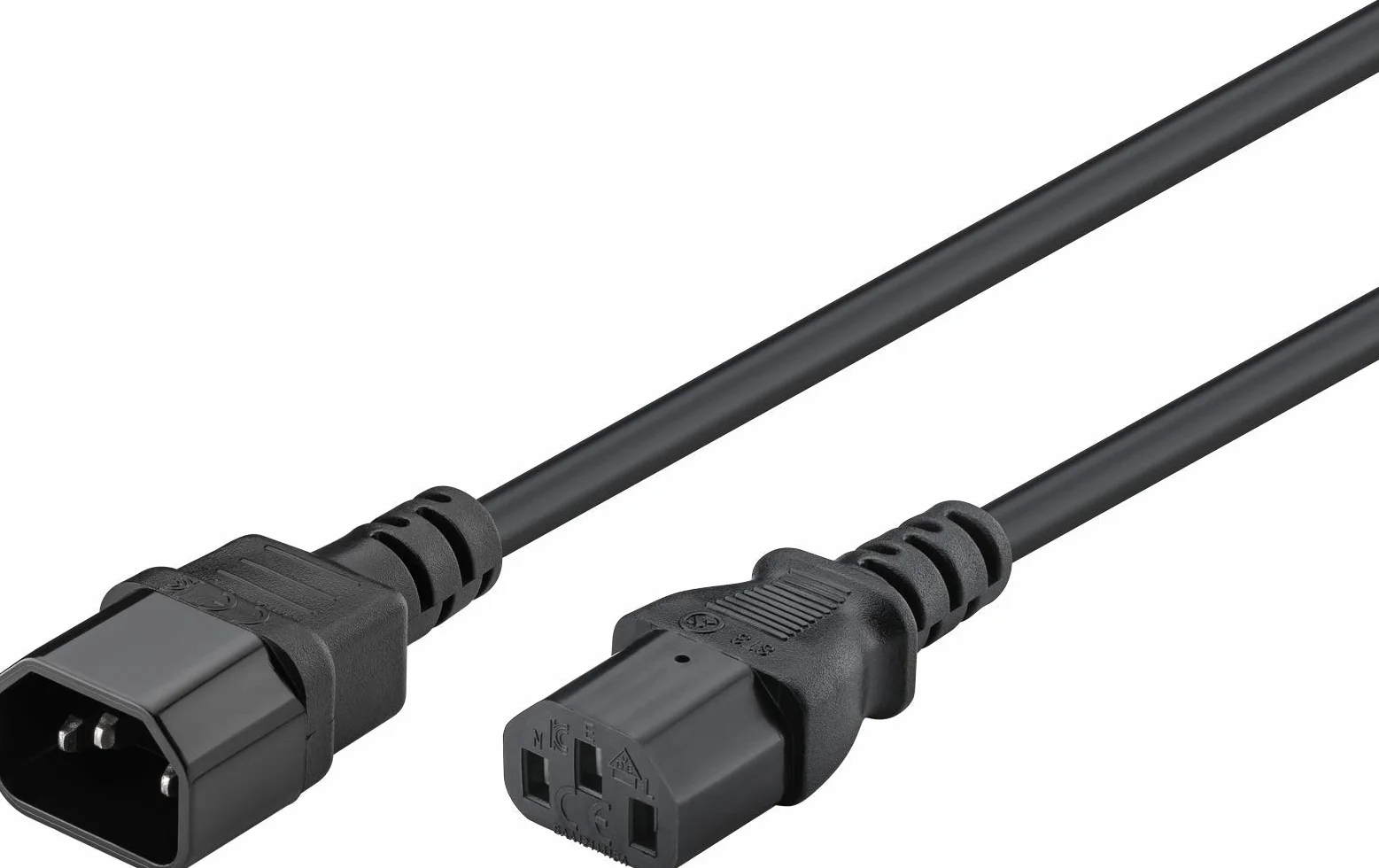 Goobay 95287 Cavo Prolunga Alimentazione VDE PC UPS, Nero, 3m Lunghezza del Cavo