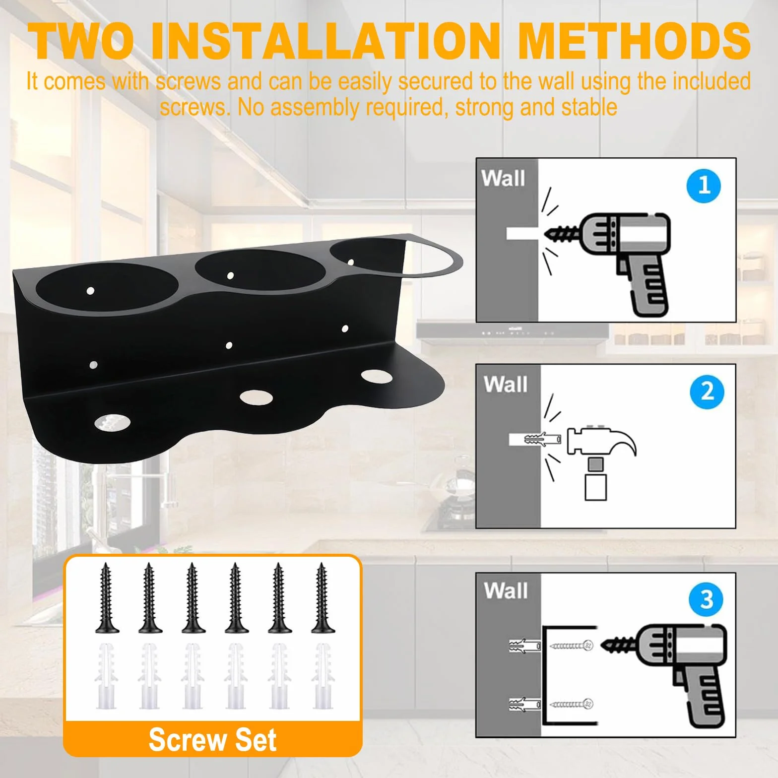 Bombolette Spray Portabottiglie Spray, Porta Lattine, Porta Bombolette Spray, Supporto per Bomboletta Spray, Accessorio per Attrezzi ad Aria Compressa per Garage Officina (3 Slot)