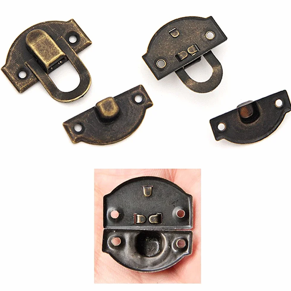 Vintage Box Latch Hasp 30 Pezzi Chiusura Serratura in Ferro Metallo Retrò con 120 Viti per Armadietto