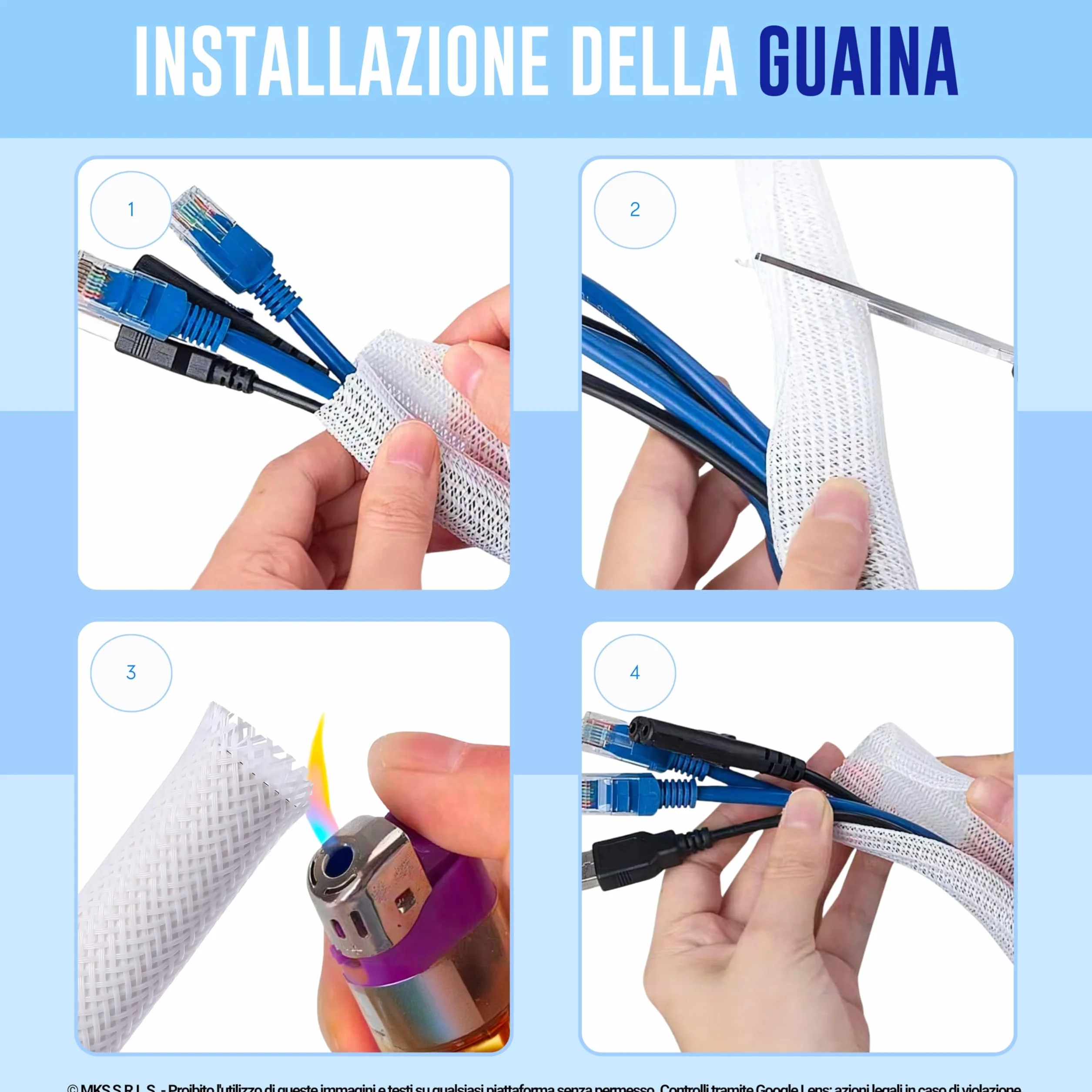 Guaina Cavi SELF-CLOSING Ø 6mm L 8mt BIANCO