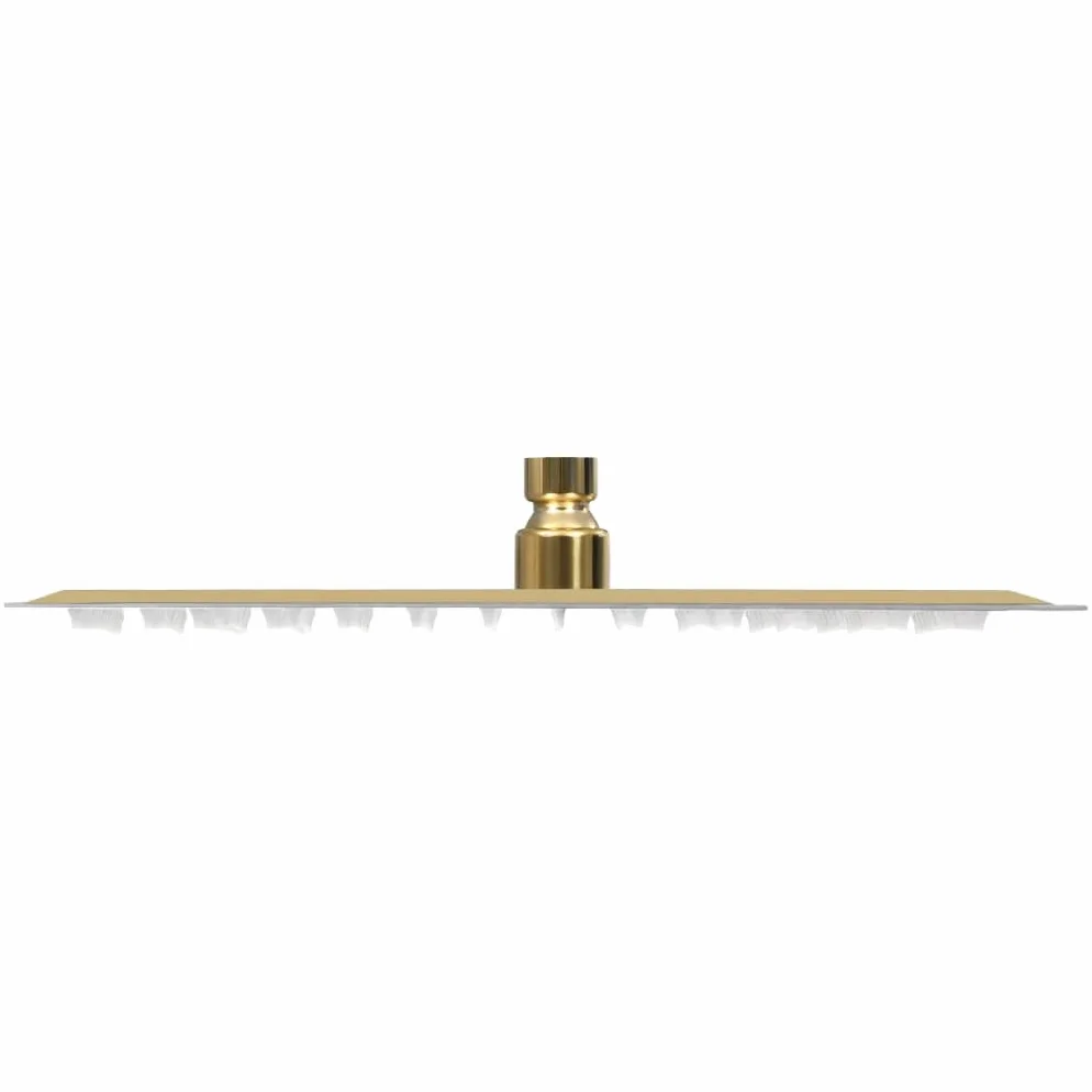 Soffione a pioggia in acciaio inox, 30 x 30 cm, quadrato, dorato, con 168 ugelli anticalcare, per montaggio a parete o a soffitto, risparmio idrico, soffione doccia ad alta pressione, per