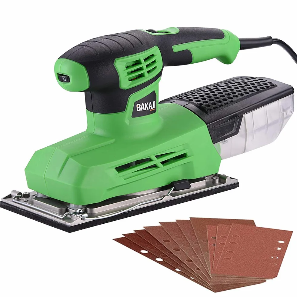 Bakaji Levigatrice Mouse Orbitale 300W 6000-12000 rpm Aspiratore Integrato 23x11 cm 10 Fogli Abrasivi